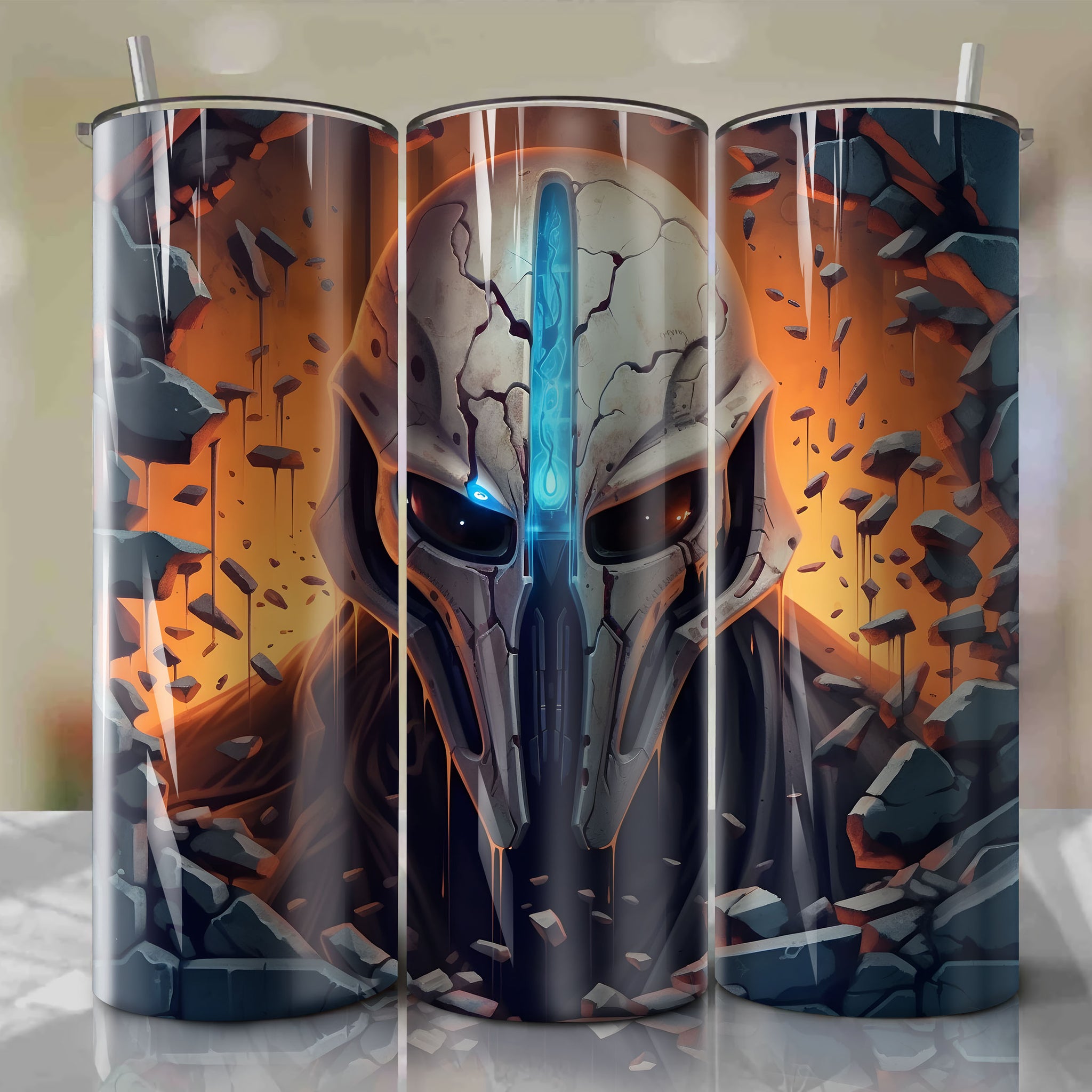 Star Wars Crack 3D Skinny Tumbler 20oz Wrap PNG - Sublimation - Digital Download