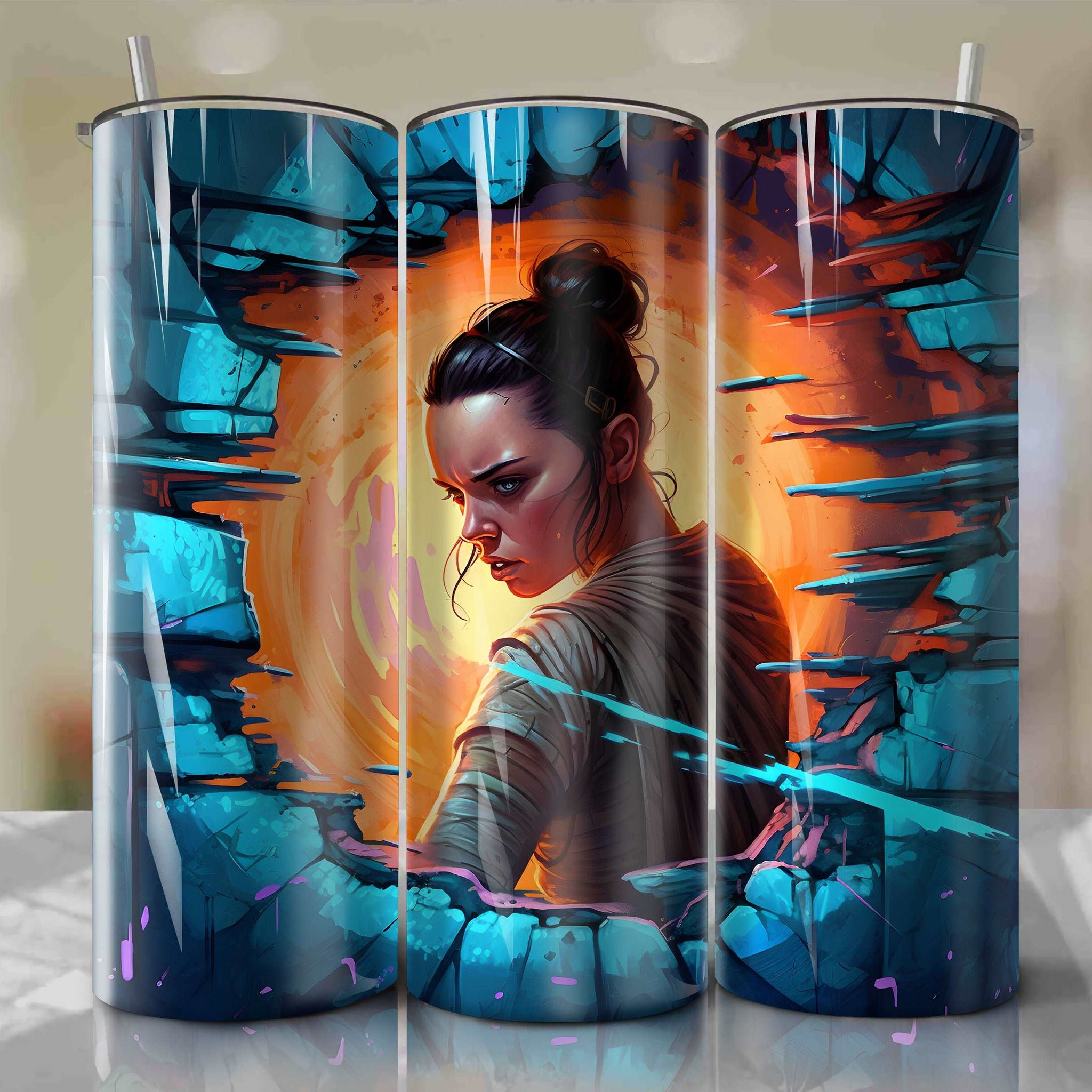 Star Wars Crack 3D Skinny Tumbler 20oz Wrap PNG - Sublimation - Digital Download