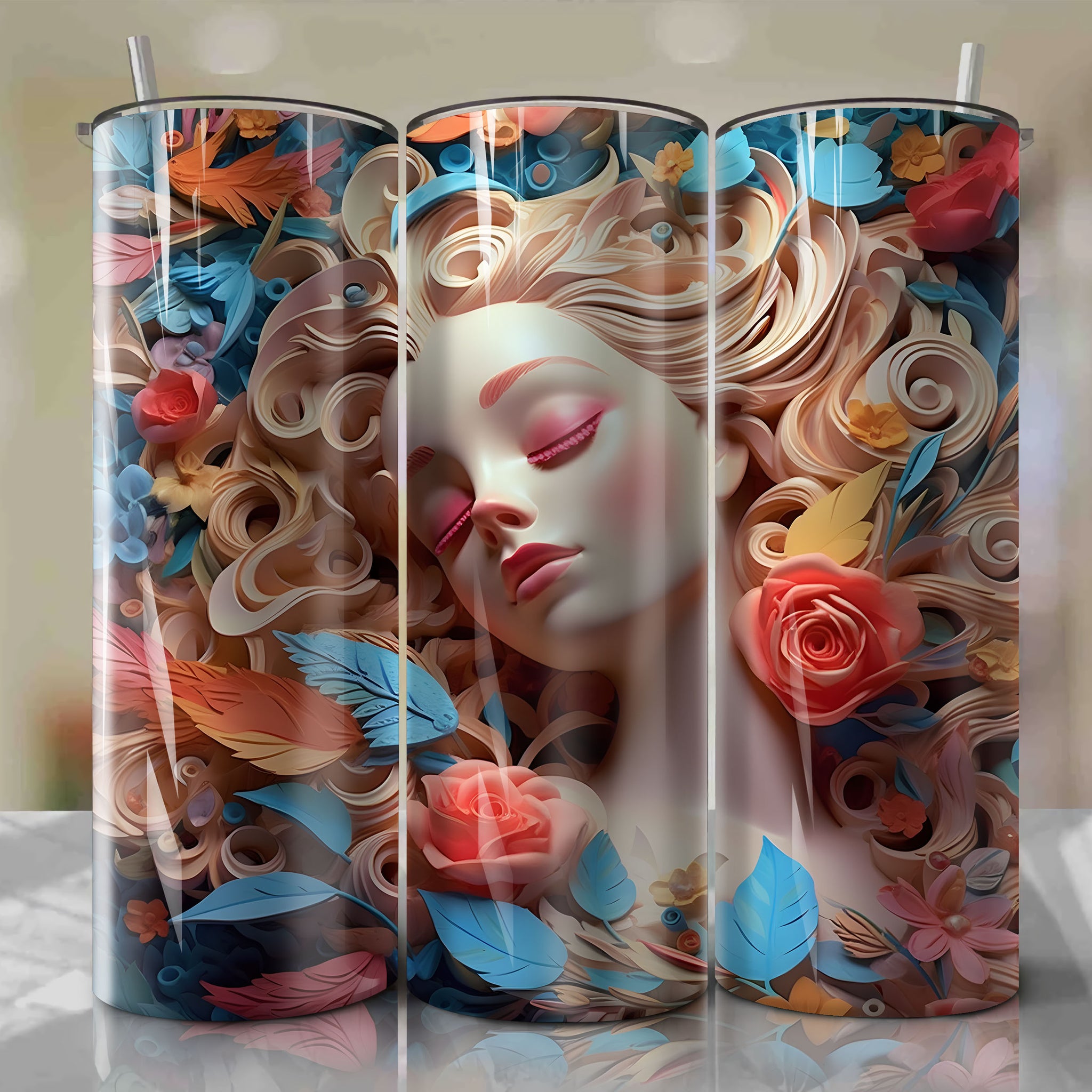 Sleeping Beauty - Aurora Wrap PNG Skinny Tumbler 20oz - Sublimation 3D 4th Of July | Digital Download