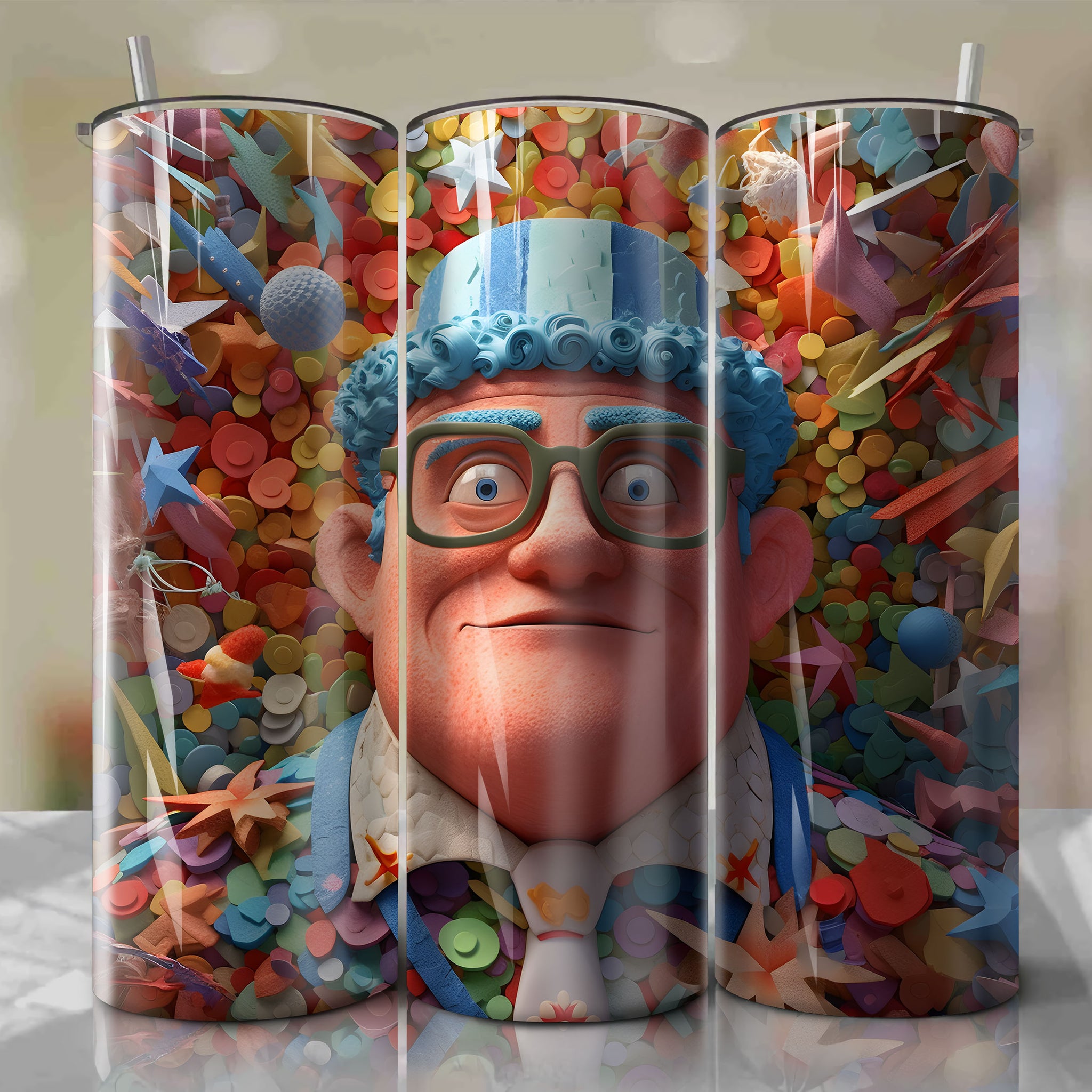 Up - Carl Fredricksen Wrap PNG Skinny Tumbler 20oz - Sublimation 3D 4th Of July | Digital Download