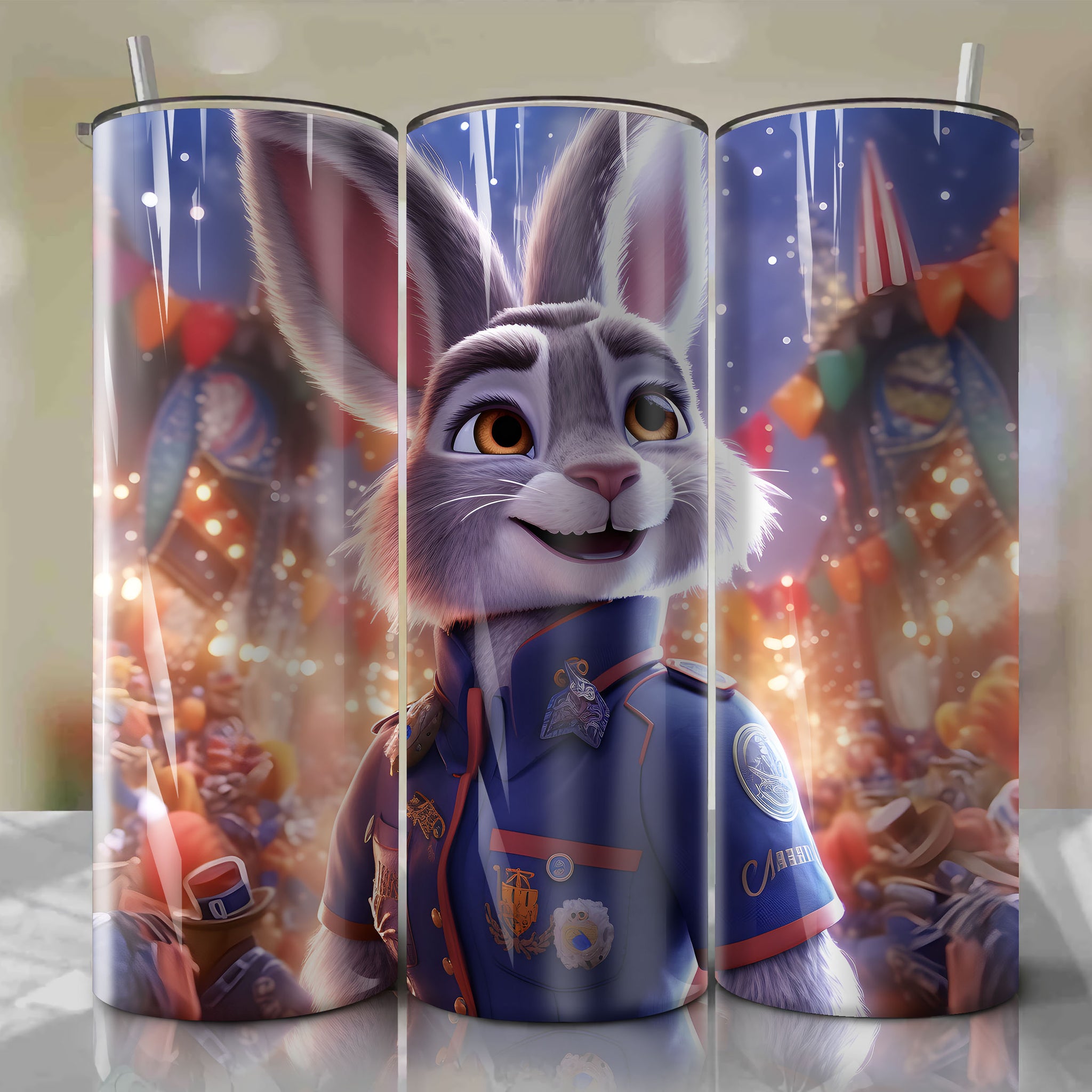 Zootopia - Judy Hopps Wrap PNG Skinny Tumbler 20oz - Sublimation 3D 4th Of July | Digital Download