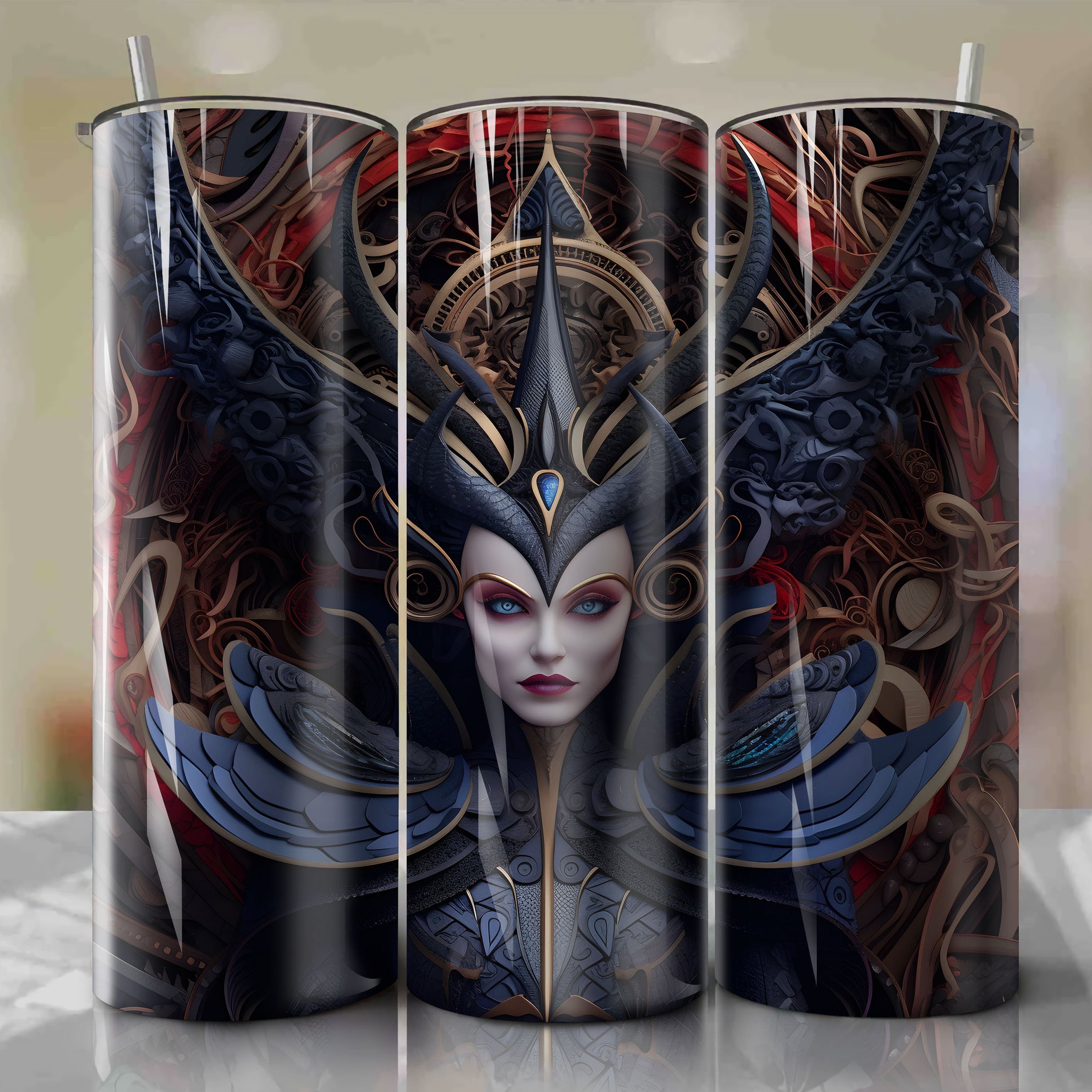 Maleficent Wrap PNG Skinny Tumbler 20oz - Sublimation 3D 4th Of July | Digital Download