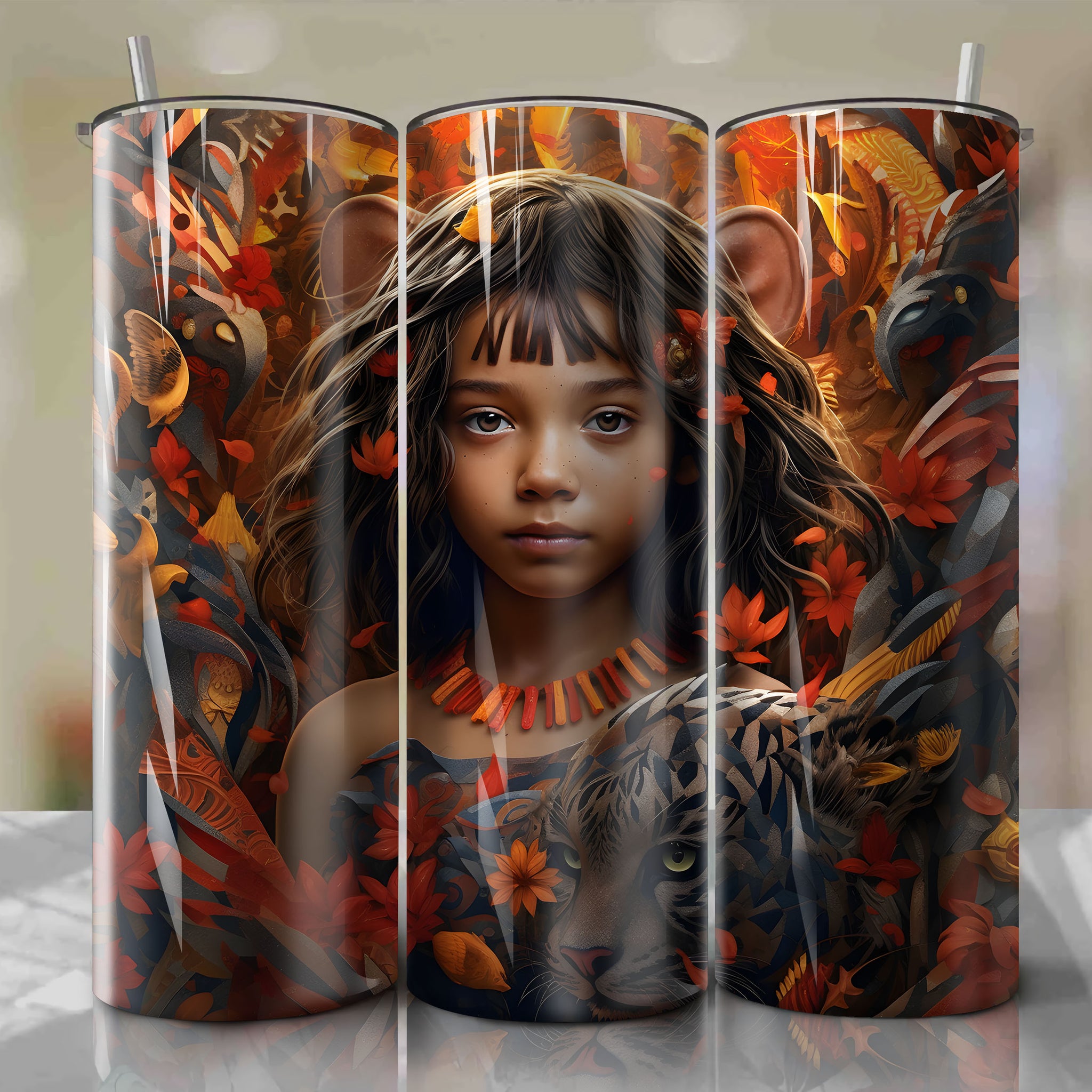 The Jungle Book - Mowgli Wrap PNG Skinny Tumbler 20oz - Sublimation 3D 4th Of July | Digital Download