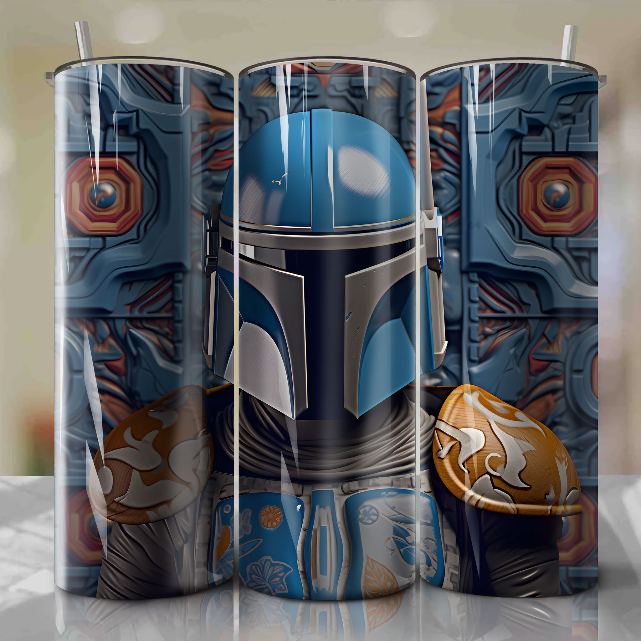 Star Wars - Jango Fett Wrap PNG Skinny Tumbler 20oz - Sublimation 3D 4th Of July | Digital Download