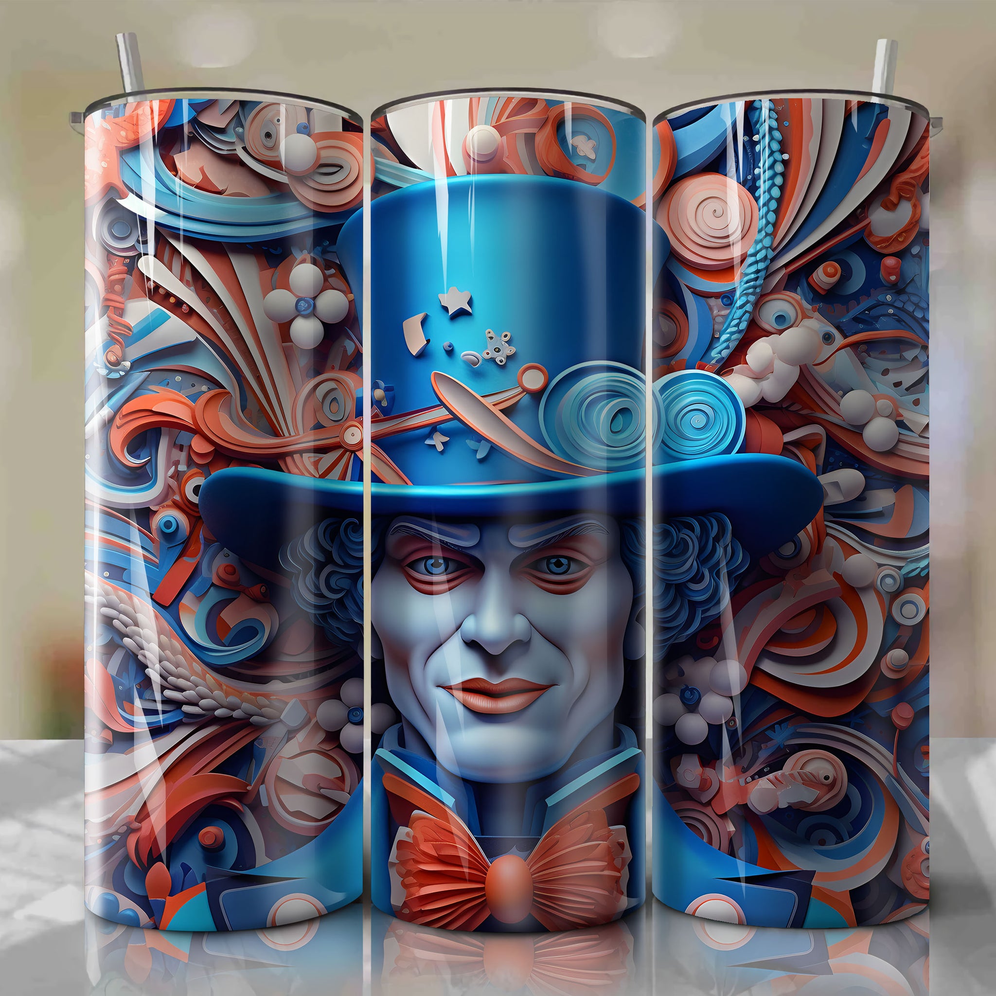 Dr. Facilier Wrap PNG Skinny Tumbler 20oz - Sublimation 3D 4th Of July | Digital Download