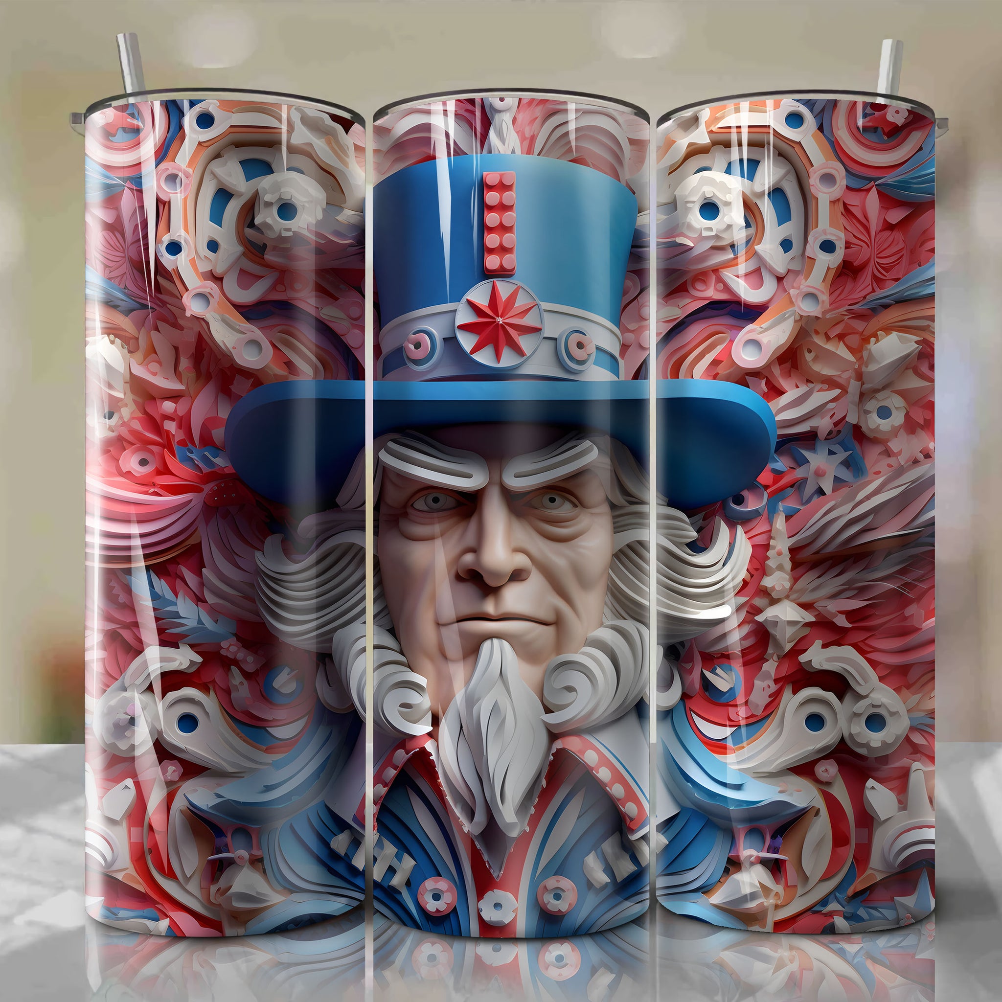 Governor Ratcliffe Wrap PNG Skinny Tumbler 20oz - Sublimation 3D 4th Of July | Digital Download