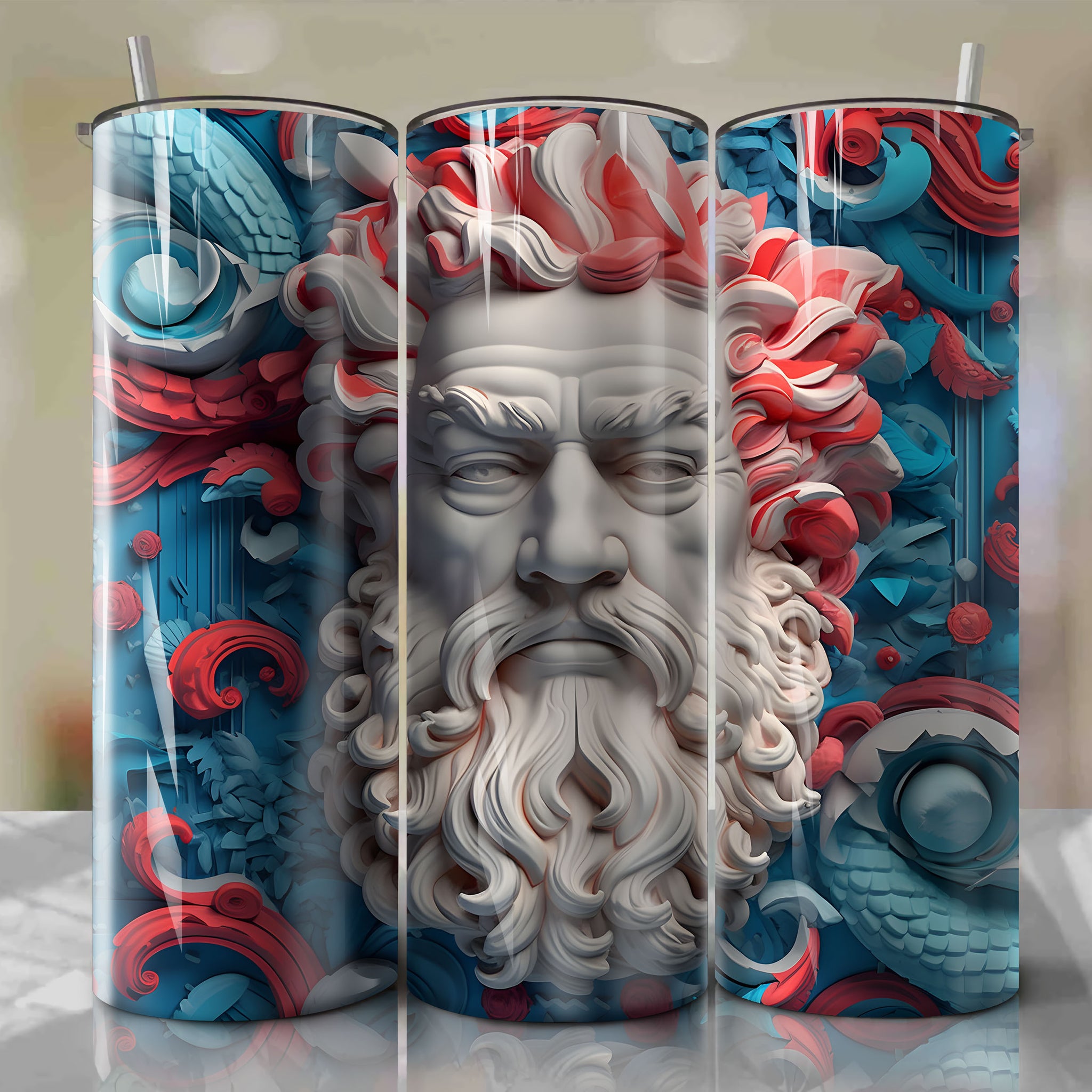 Hercules Wrap PNG Skinny Tumbler 20oz - Sublimation 3D 4th Of July | Digital Download