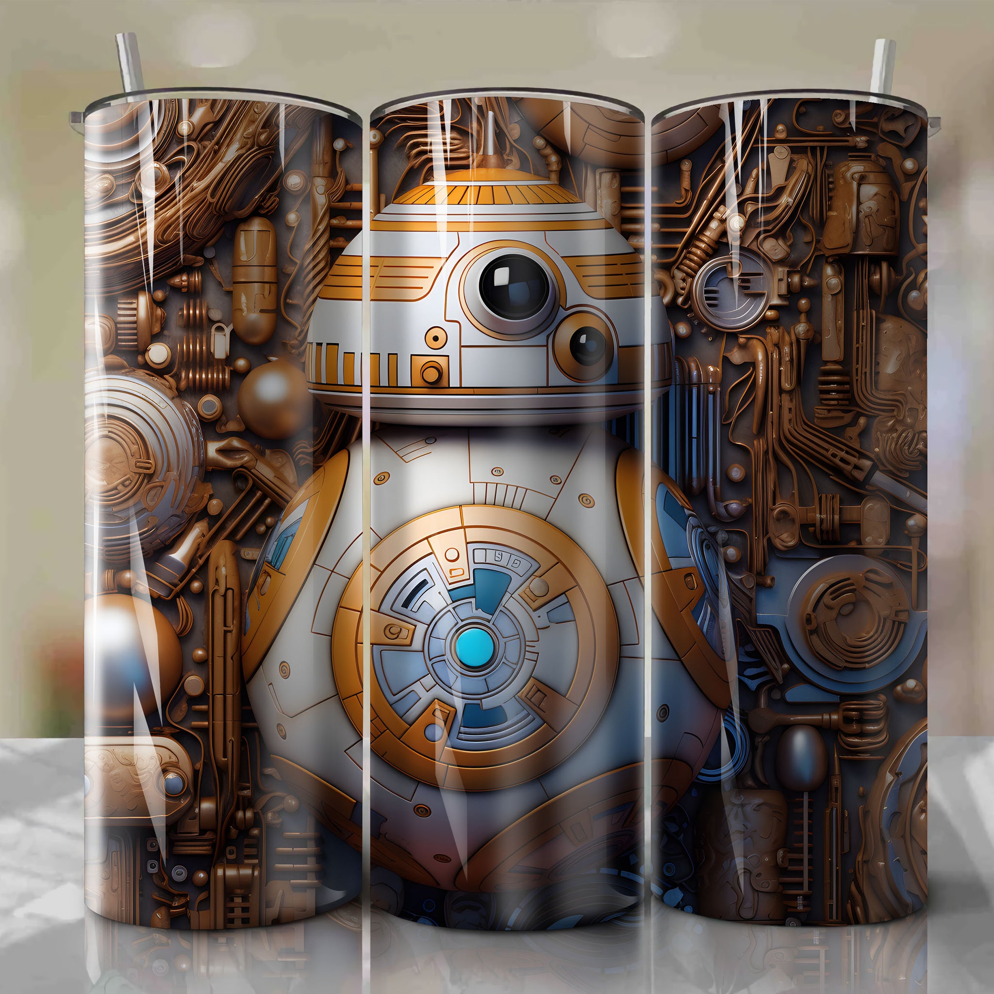 Star Wars - BB-8 Wrap PNG Skinny Tumbler 20oz - Sublimation 3D 4th Of July | Digital Download