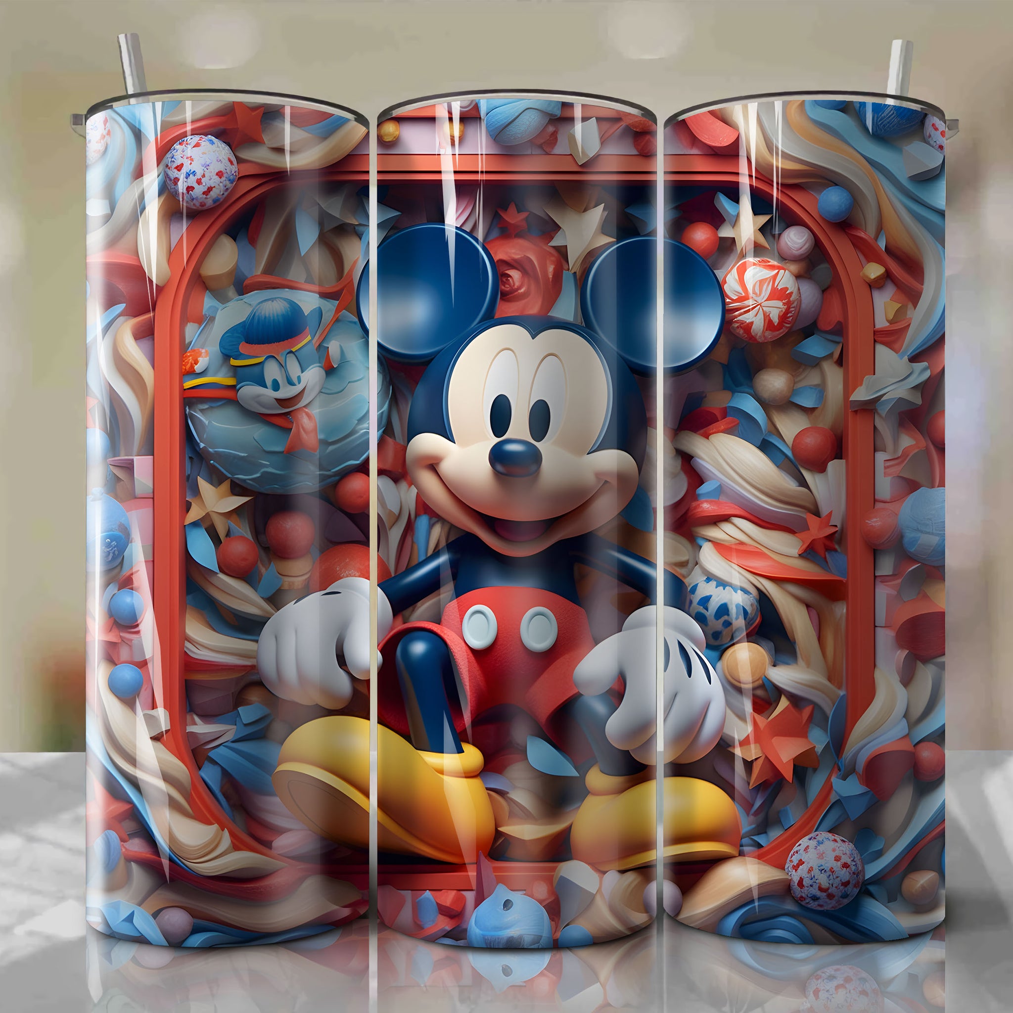 Mickey Mouse Wrap PNG Skinny Tumbler 20oz - Sublimation 3D 4th Of July | Digital Download