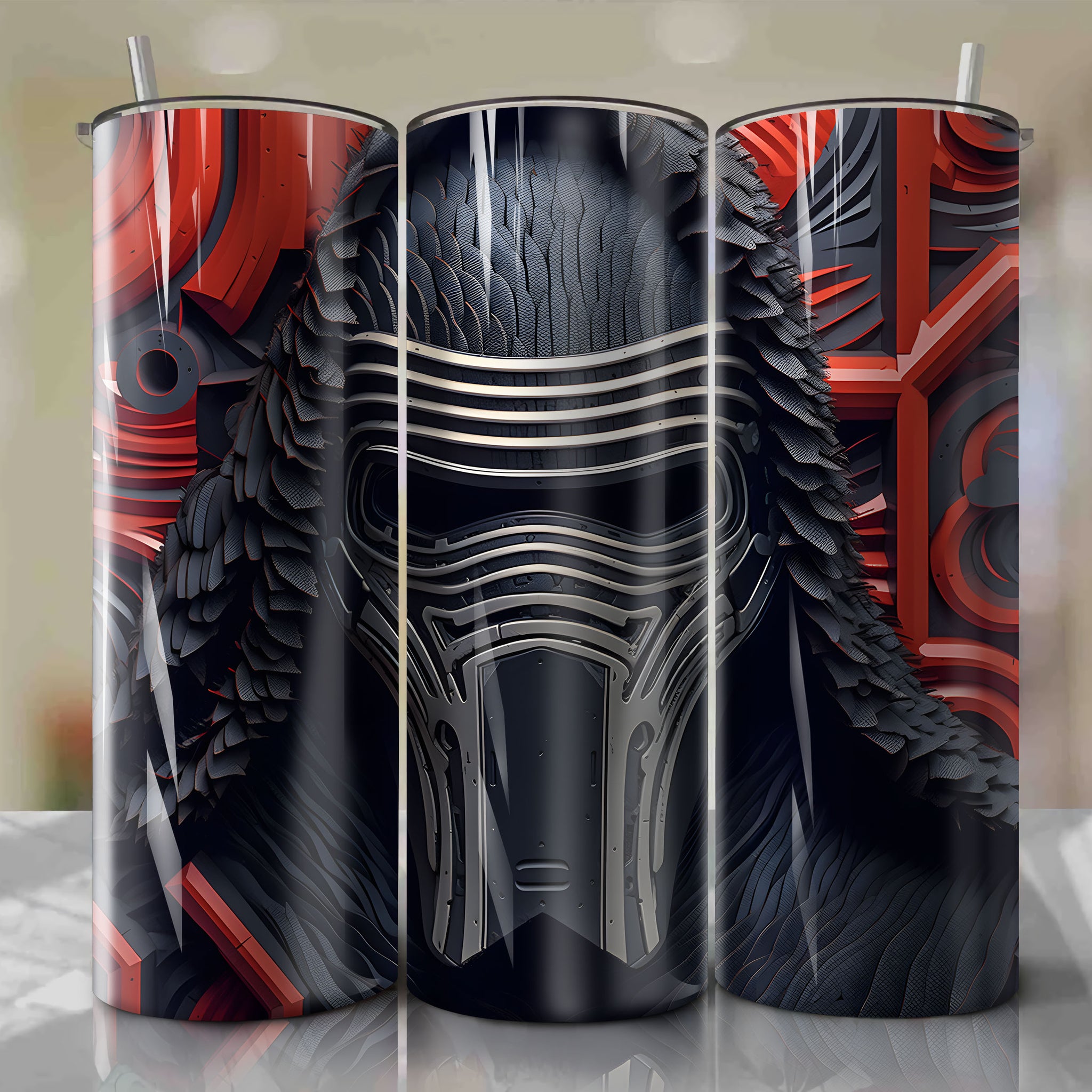 Star Wars - Kylo Ren Wrap PNG Skinny Tumbler 20oz - Sublimation 3D 4th Of July | Digital Download