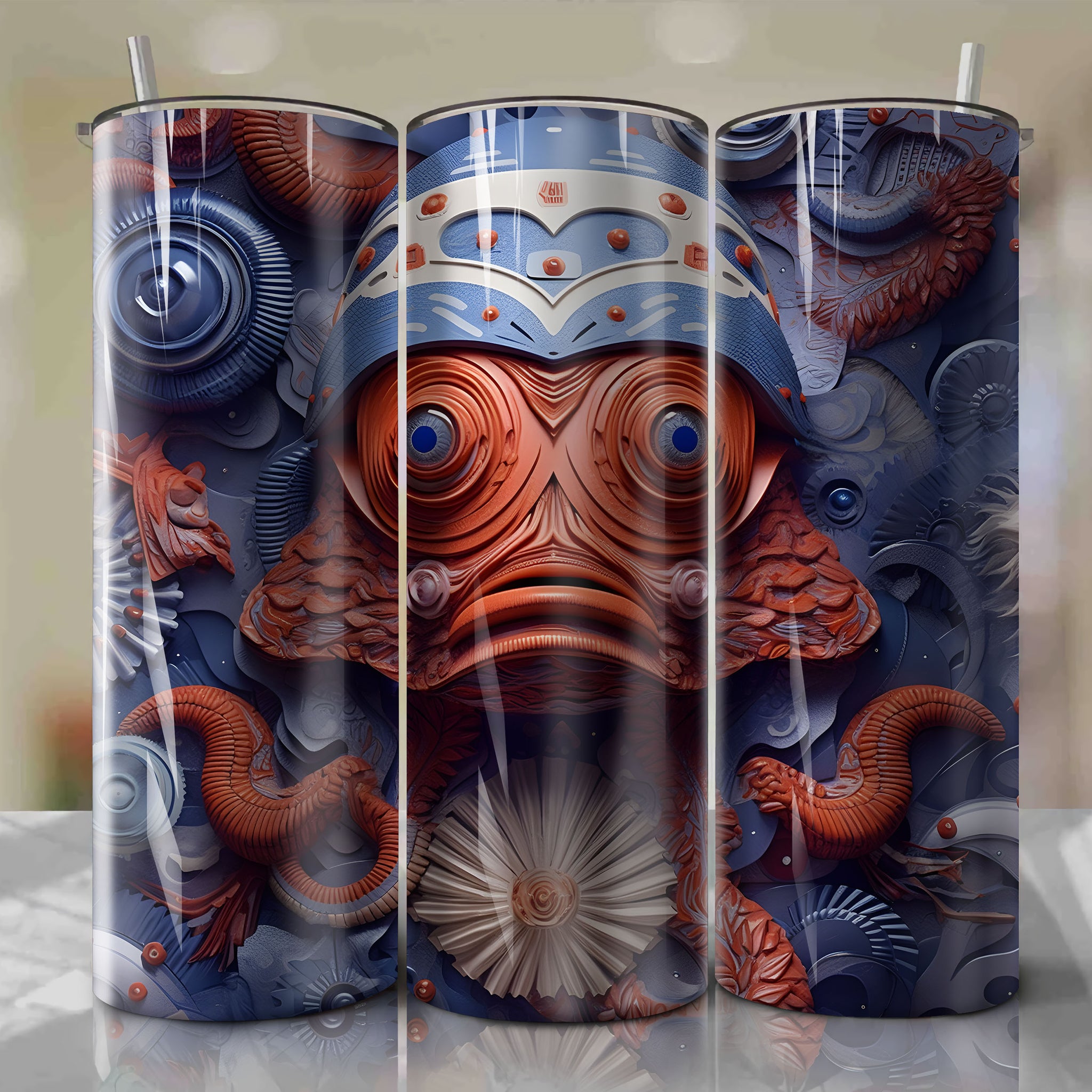 Star Wars - Admiral Ackbar Wrap PNG Skinny Tumbler 20oz - Sublimation 3D 4th Of July | Digital Download