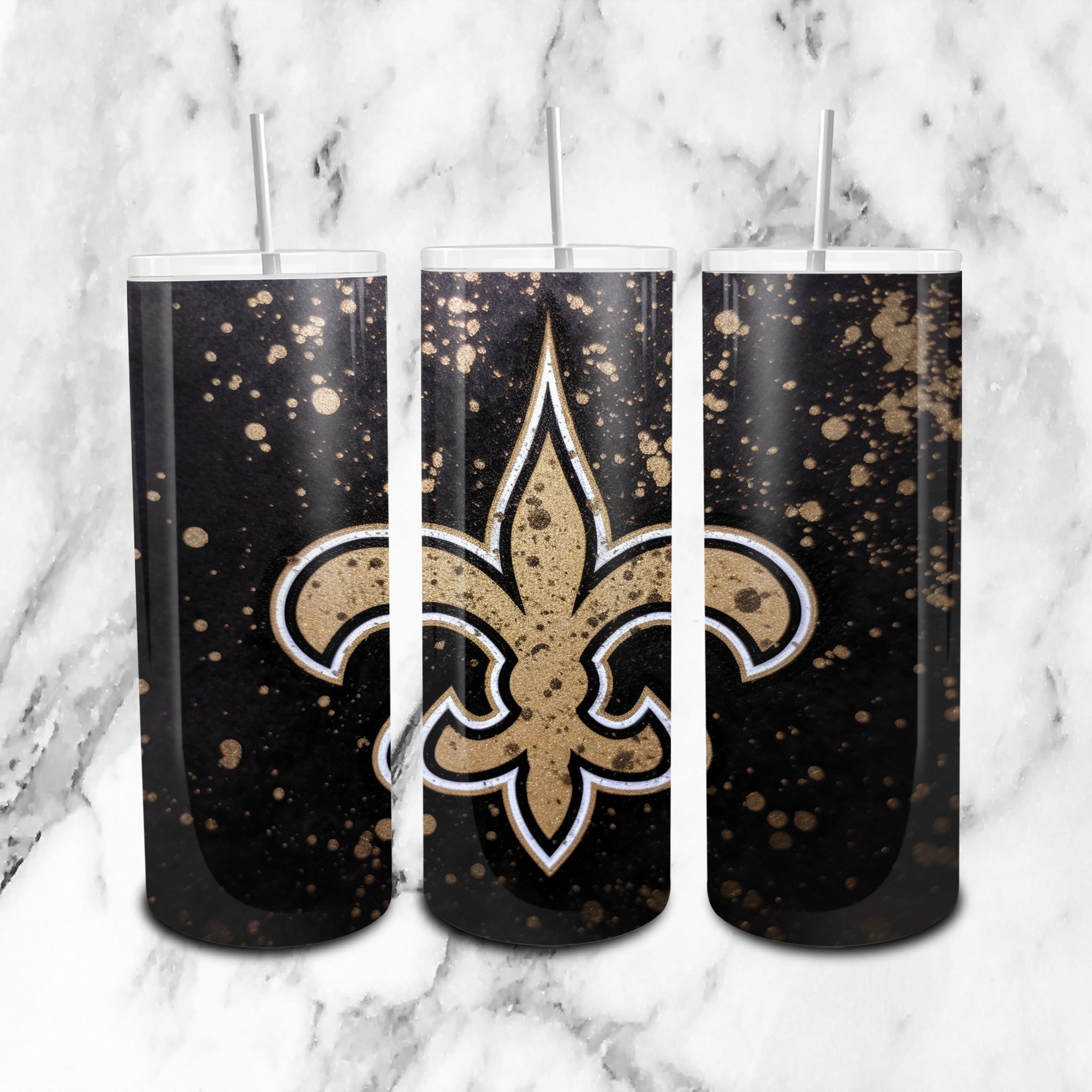 New Orleans Saints Glitter Tumbler Wrap PNG - Instant Download - Comme