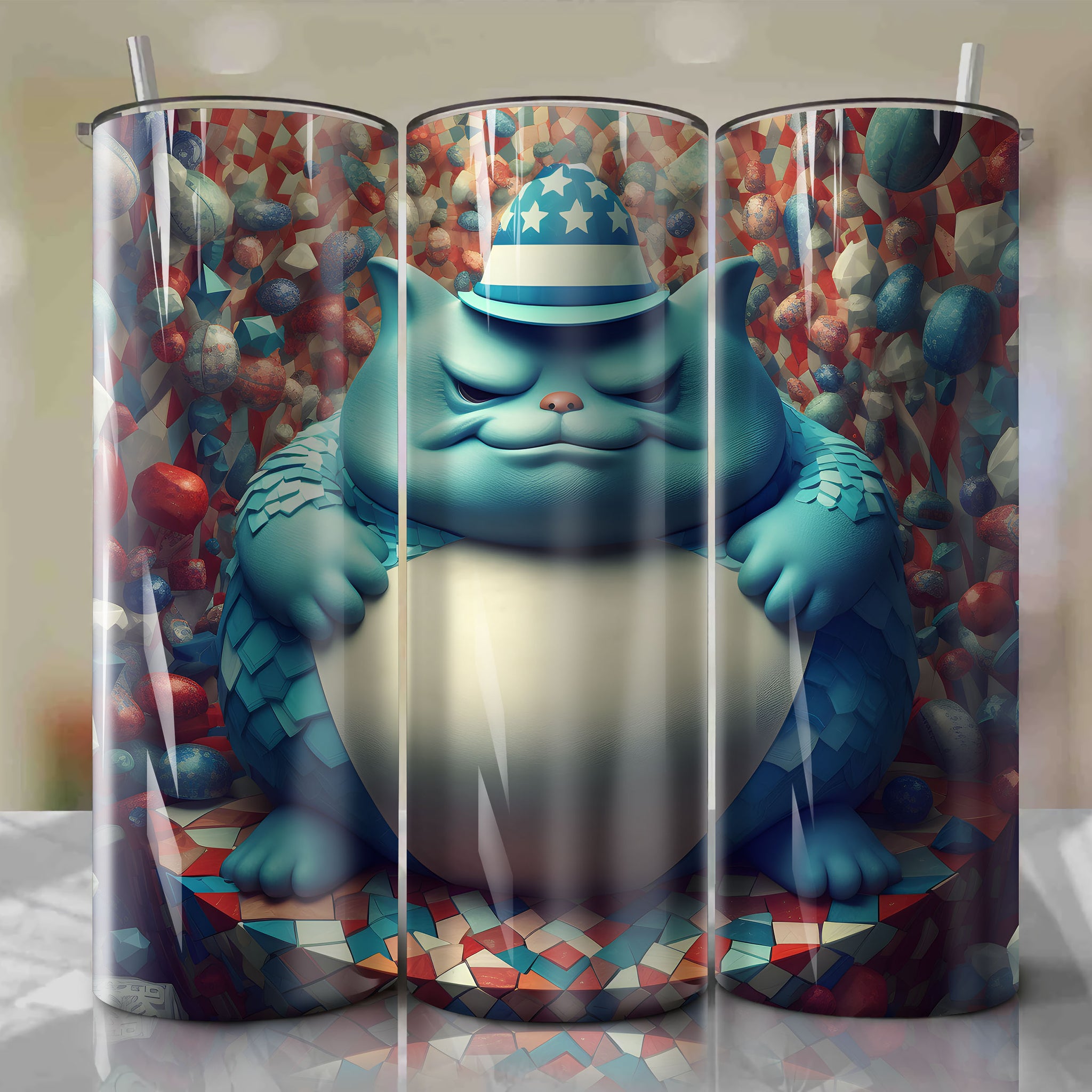 Snorlax Wrap PNG Skinny Tumbler 20oz - Sublimation 3D 4th Of July | Digital Download