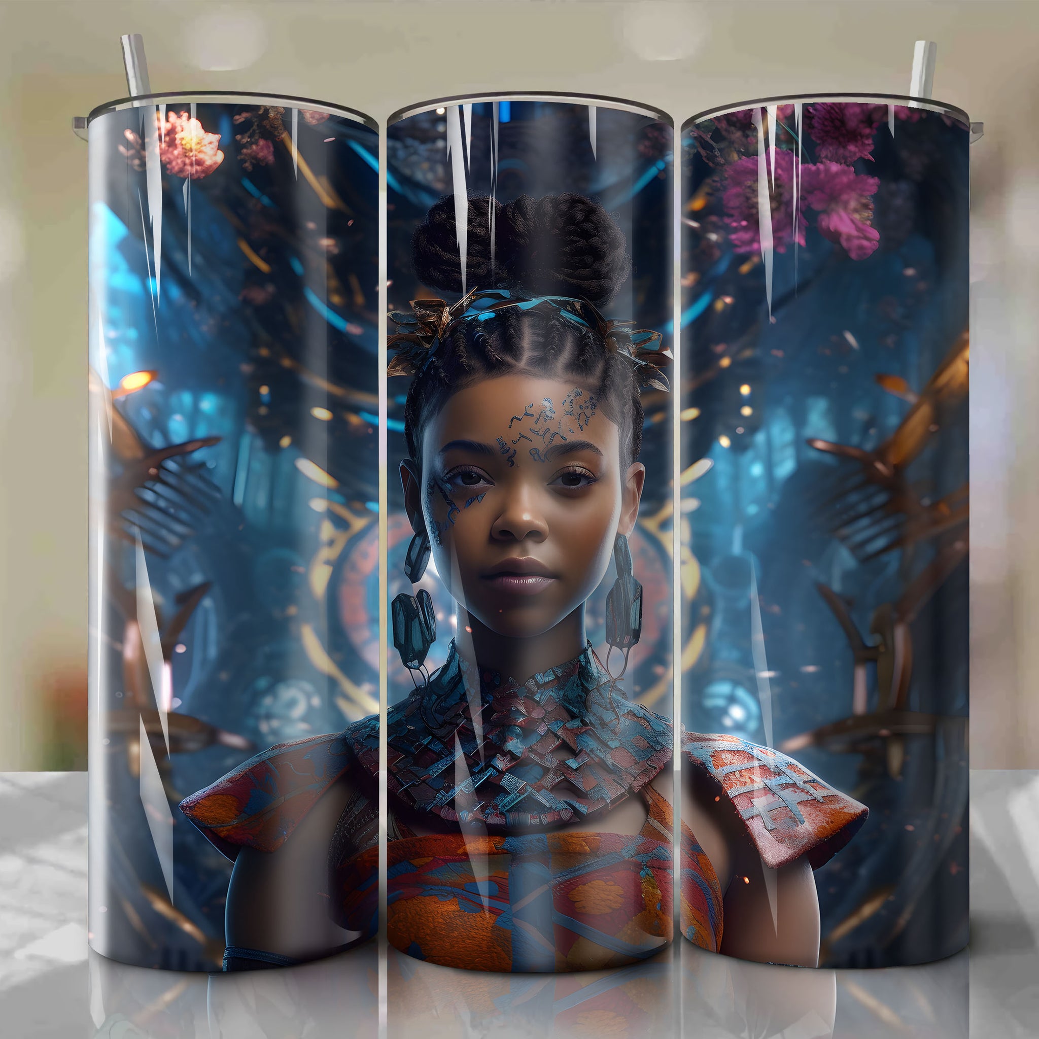 Shuri Wrap PNG Skinny Tumbler 20oz - Sublimation 3D 4th Of July | Digital Download