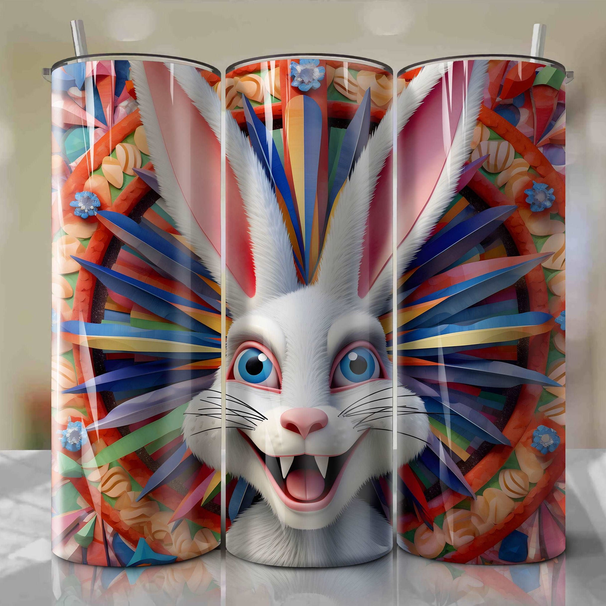 Bugs Bunny Wrap PNG Skinny Tumbler 20oz - Sublimation 3D 4th Of July | Digital Download