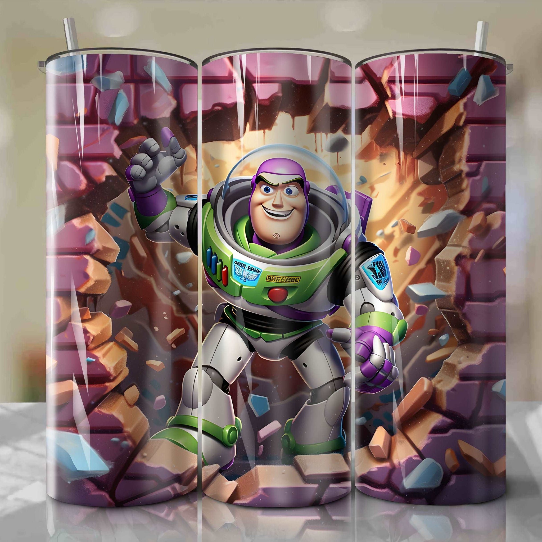 Buzz Lightyear 3D Wrap PNG Skinny Tumbler 20oz | Sublimation | Halloween | Digital Download