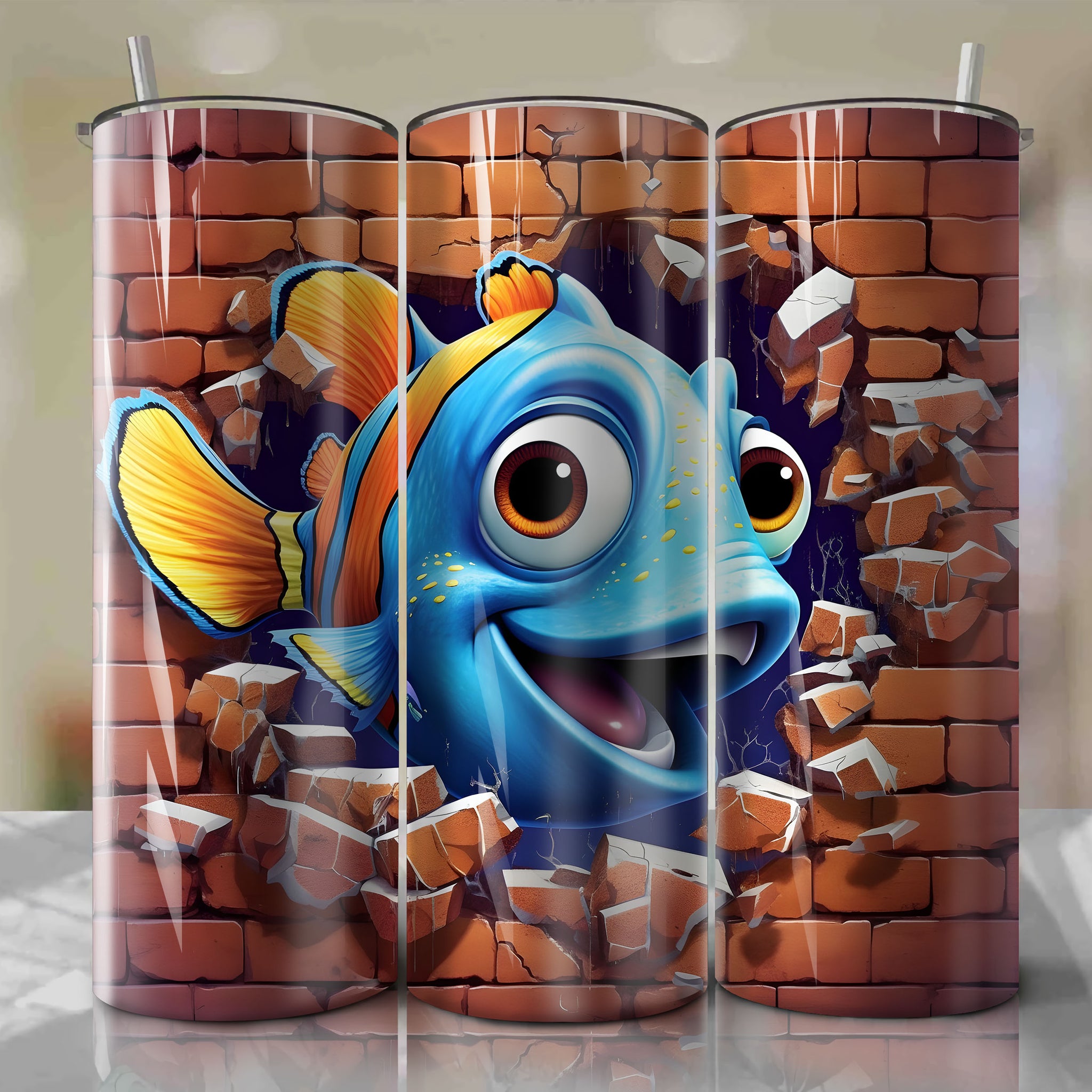 Dory 3D Wrap PNG Skinny Tumbler 20oz | Sublimation | Halloween | Digital Download