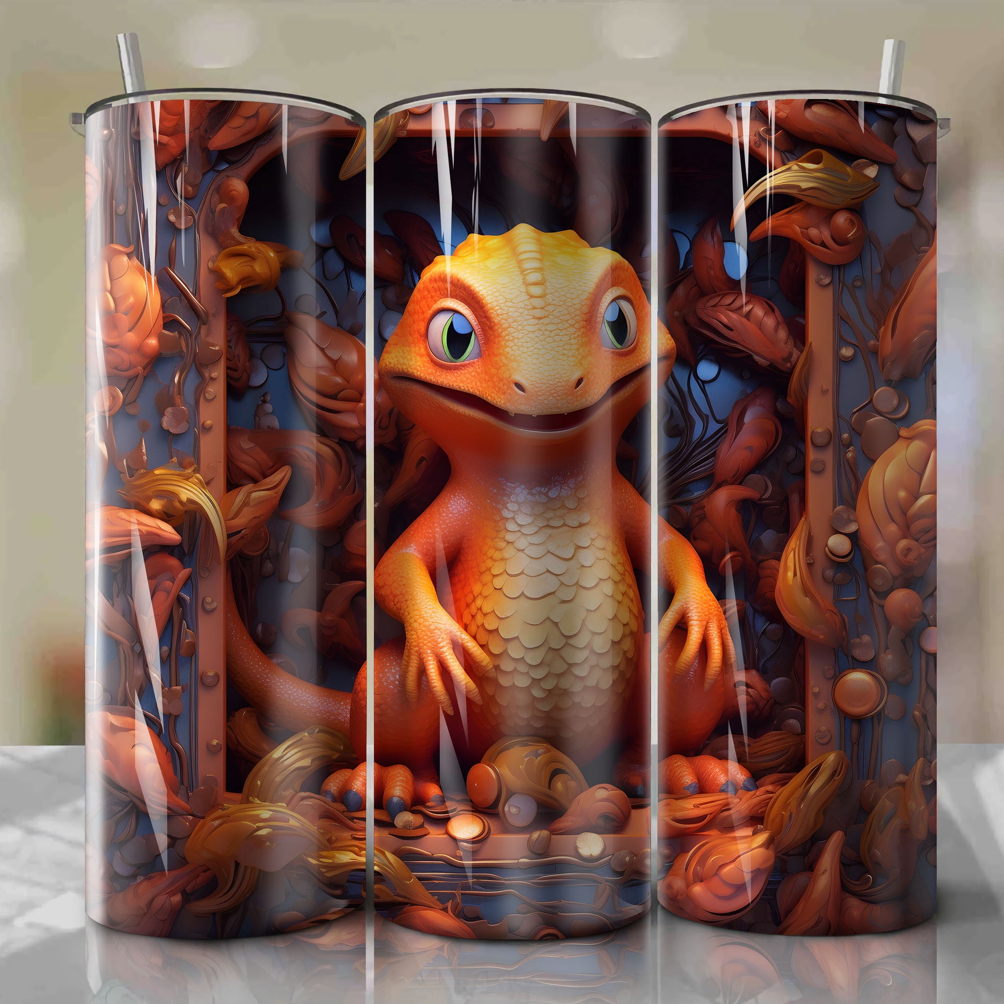 Charmander Wrap PNG Skinny Tumbler 20oz - Sublimation 3D 4th Of July | Digital Download