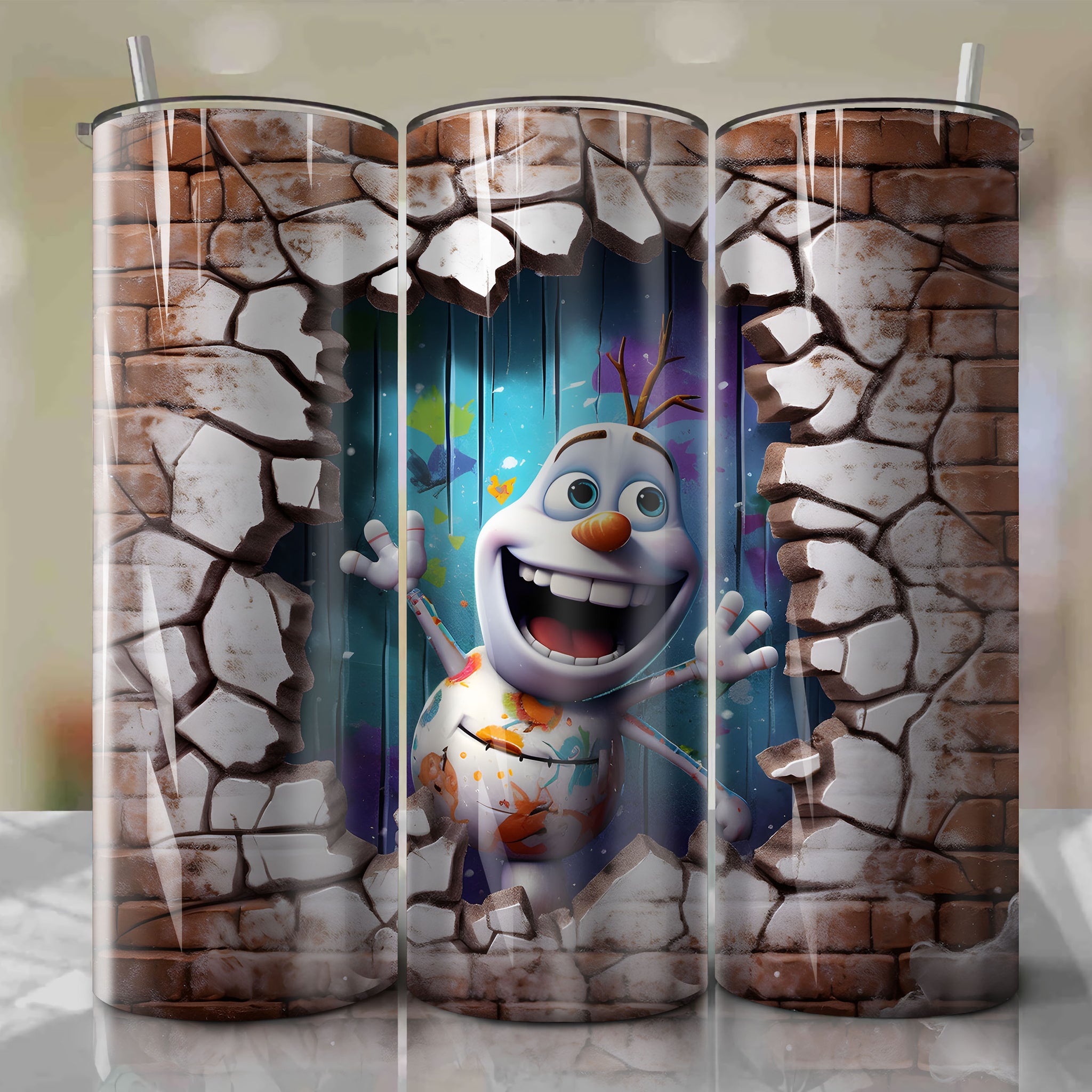 Olaf 3D Wrap PNG Skinny Tumbler 20oz | Sublimation | Halloween | Digital Download