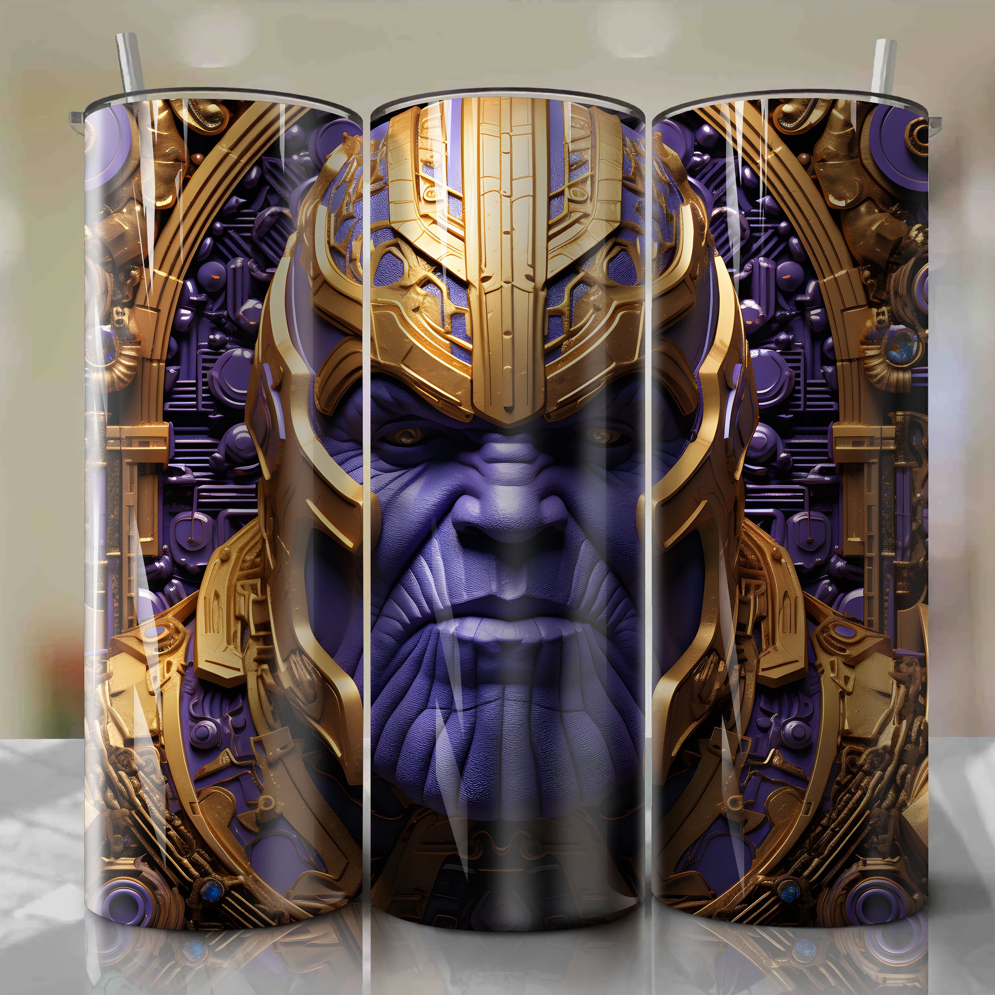 Thanos Wrap PNG Skinny Tumbler 20oz - Sublimation 3D 4th Of July | Digital Download