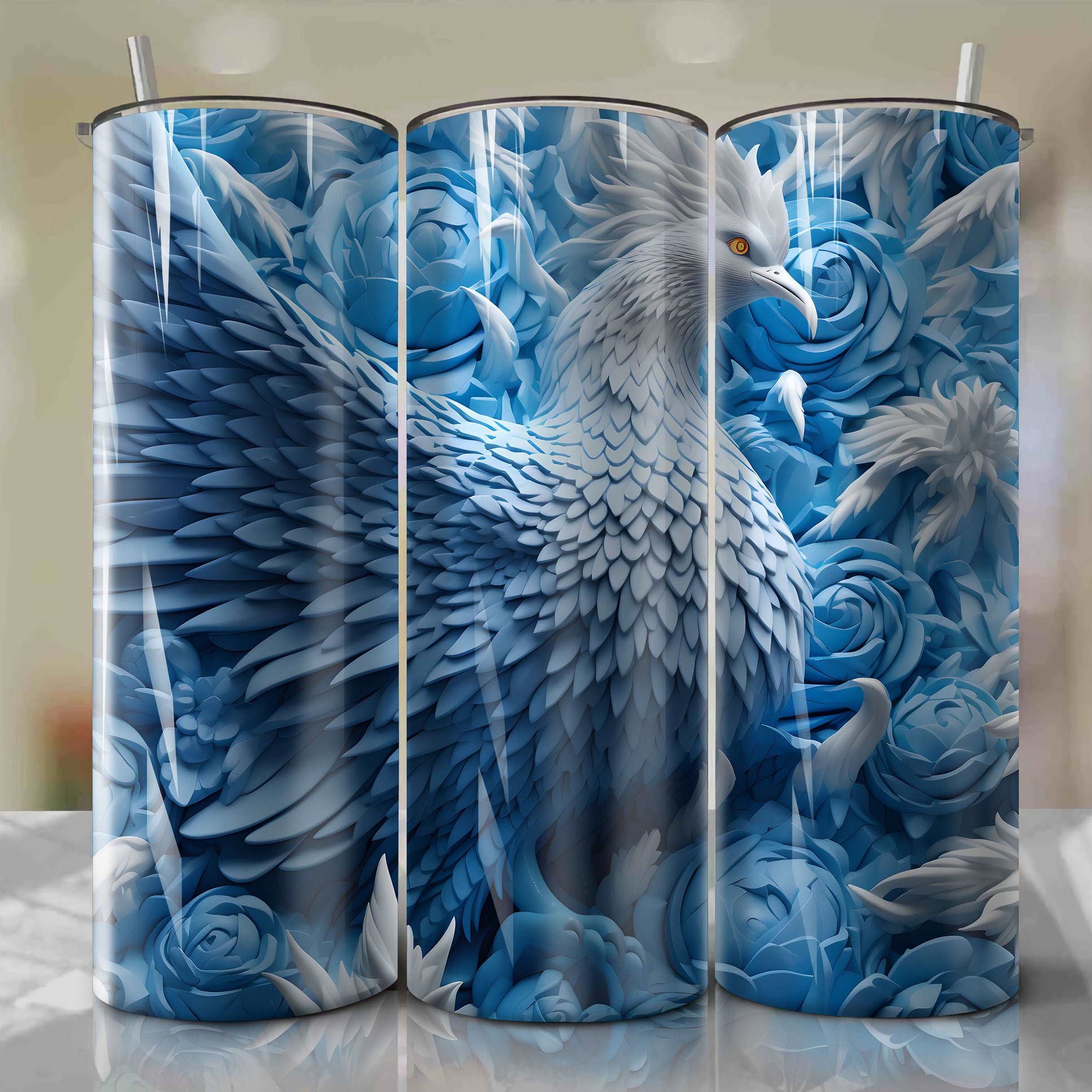 Articuno Wrap PNG Skinny Tumbler 20oz - Sublimation 3D 4th Of July | Digital Download