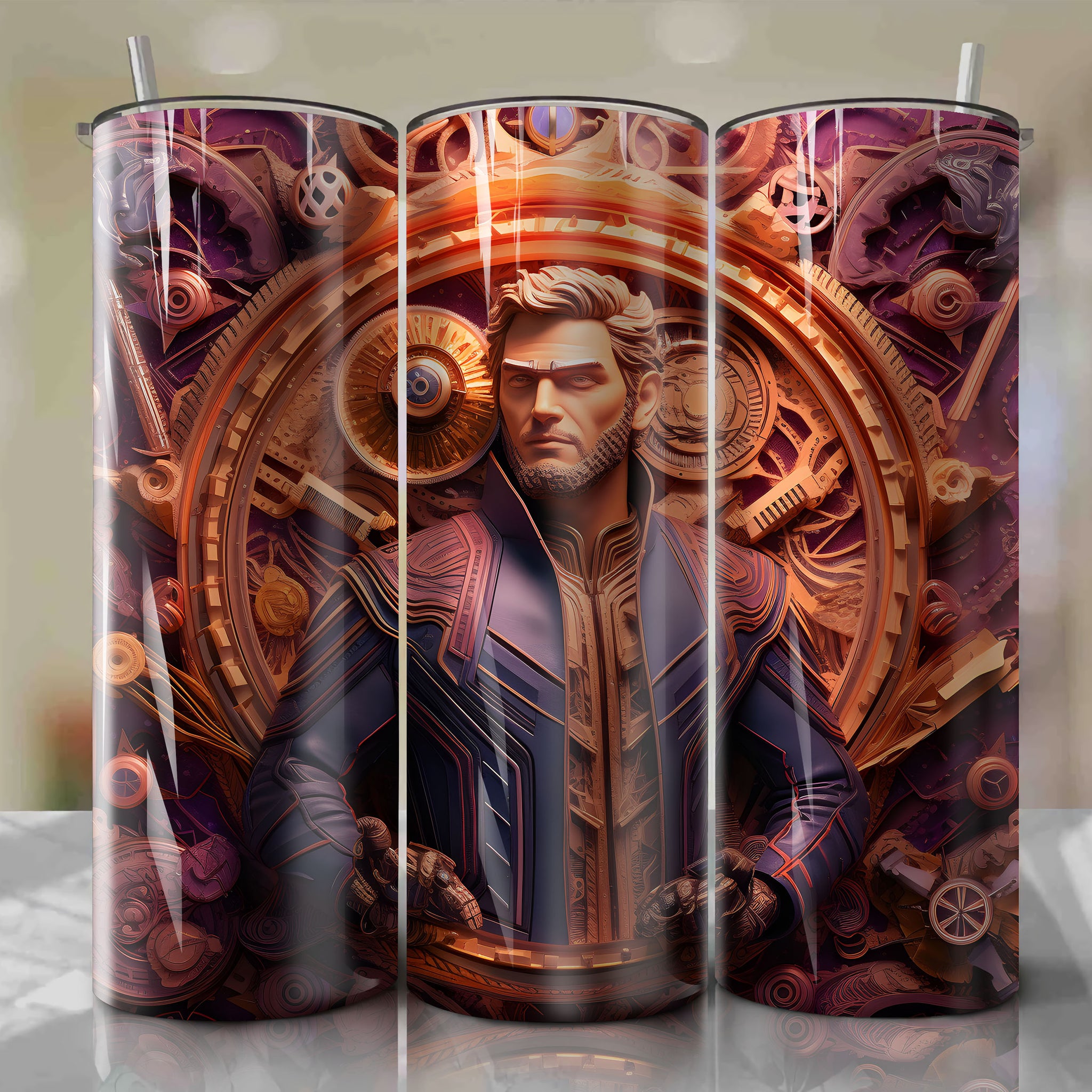 Star-Lord Wrap PNG Skinny Tumbler 20oz - Sublimation 3D 4th Of July | Digital Download