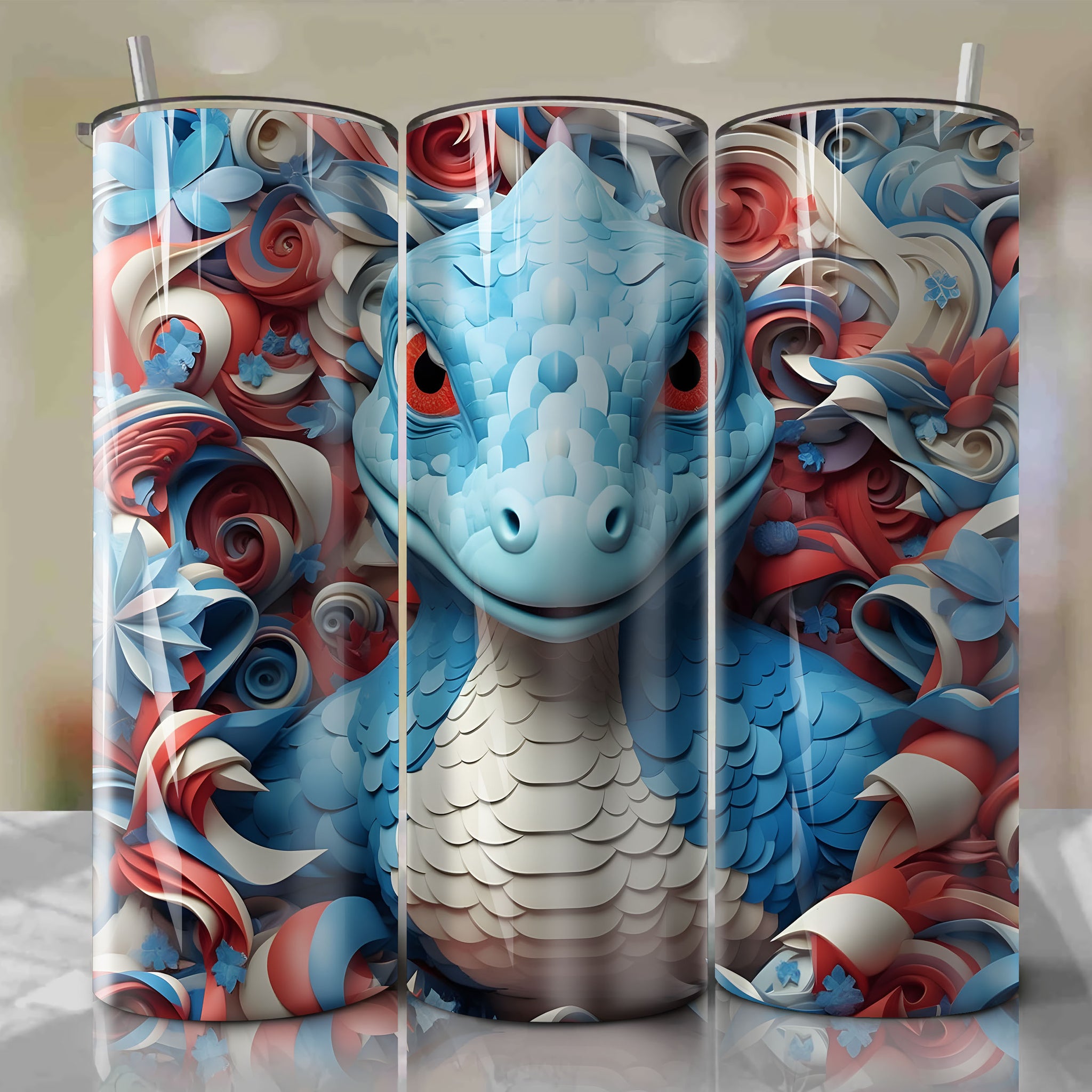 Lapras Wrap PNG Skinny Tumbler 20oz - Sublimation 3D 4th Of July | Digital Download