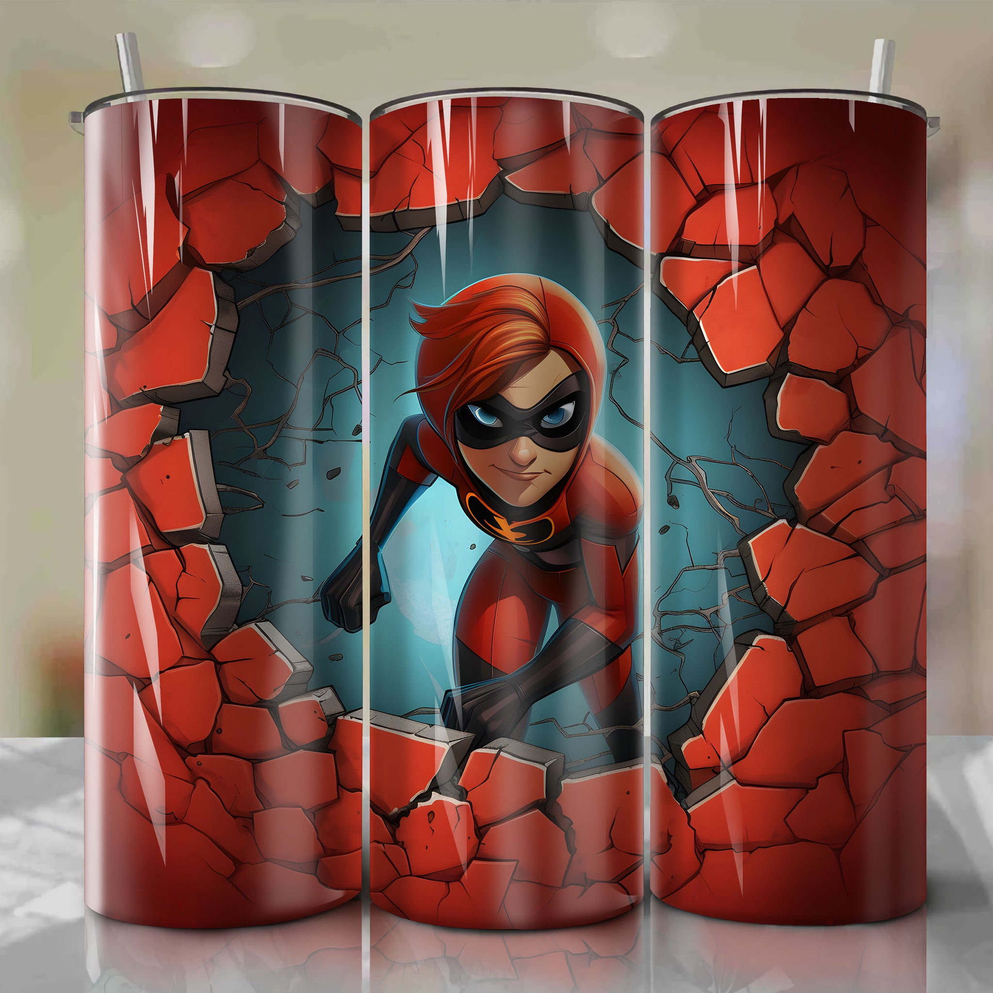 Elastigirl 3D Wrap PNG Skinny Tumbler 20oz | Sublimation | Halloween | Digital Download