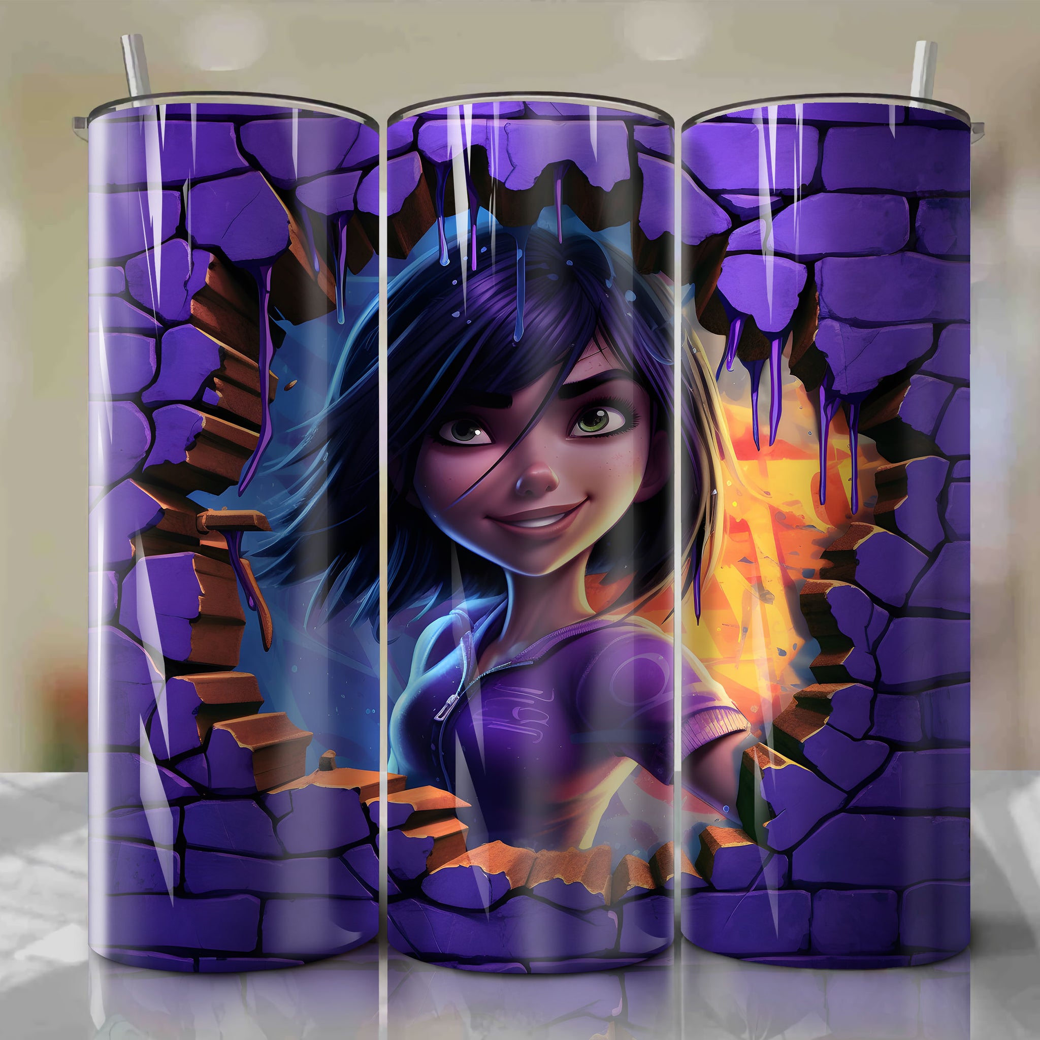 Violet Parr 3D Wrap PNG Skinny Tumbler 20oz | Sublimation | Halloween | Digital Download