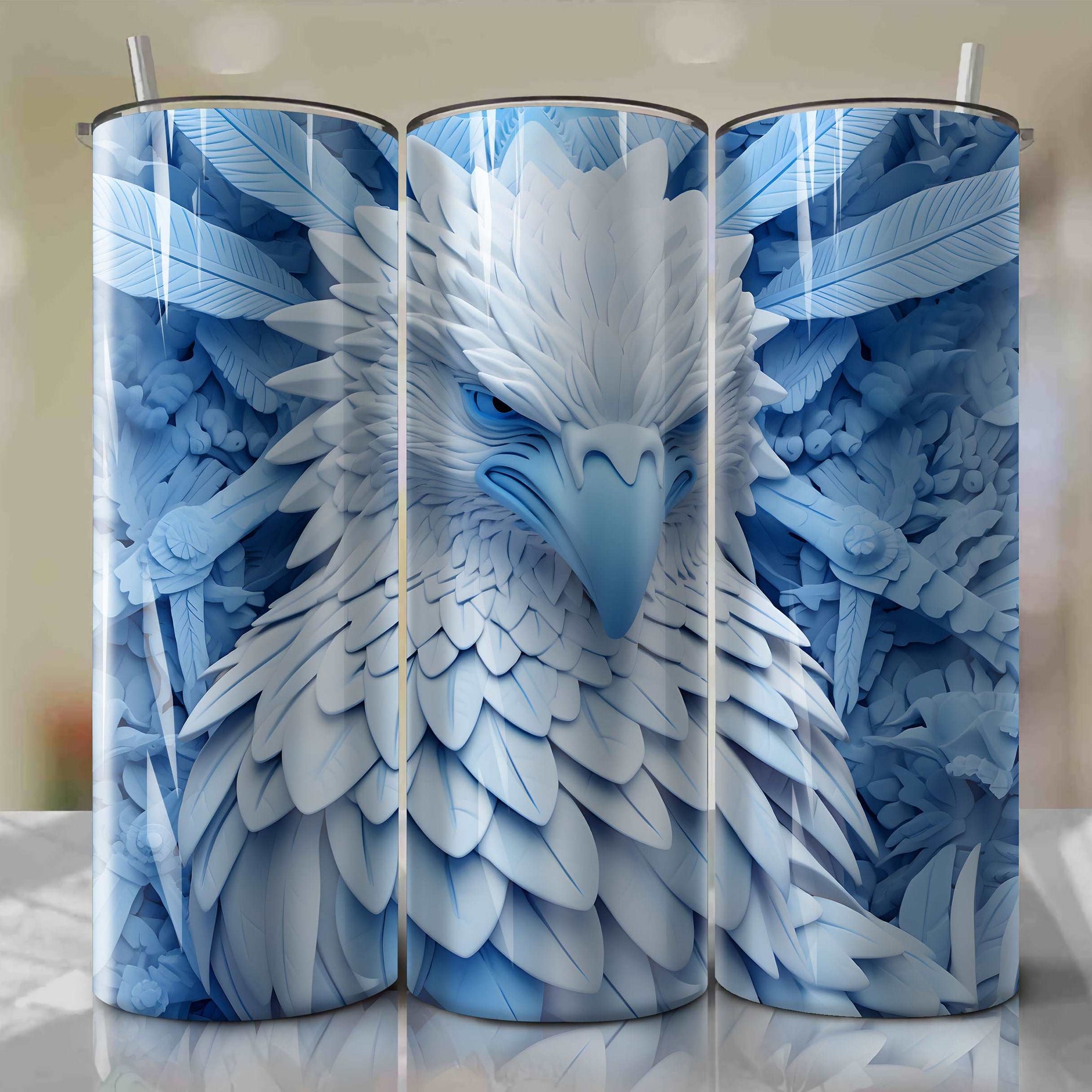 Articuno Wrap PNG Skinny Tumbler 20oz - Sublimation 3D 4th Of July | Digital Download