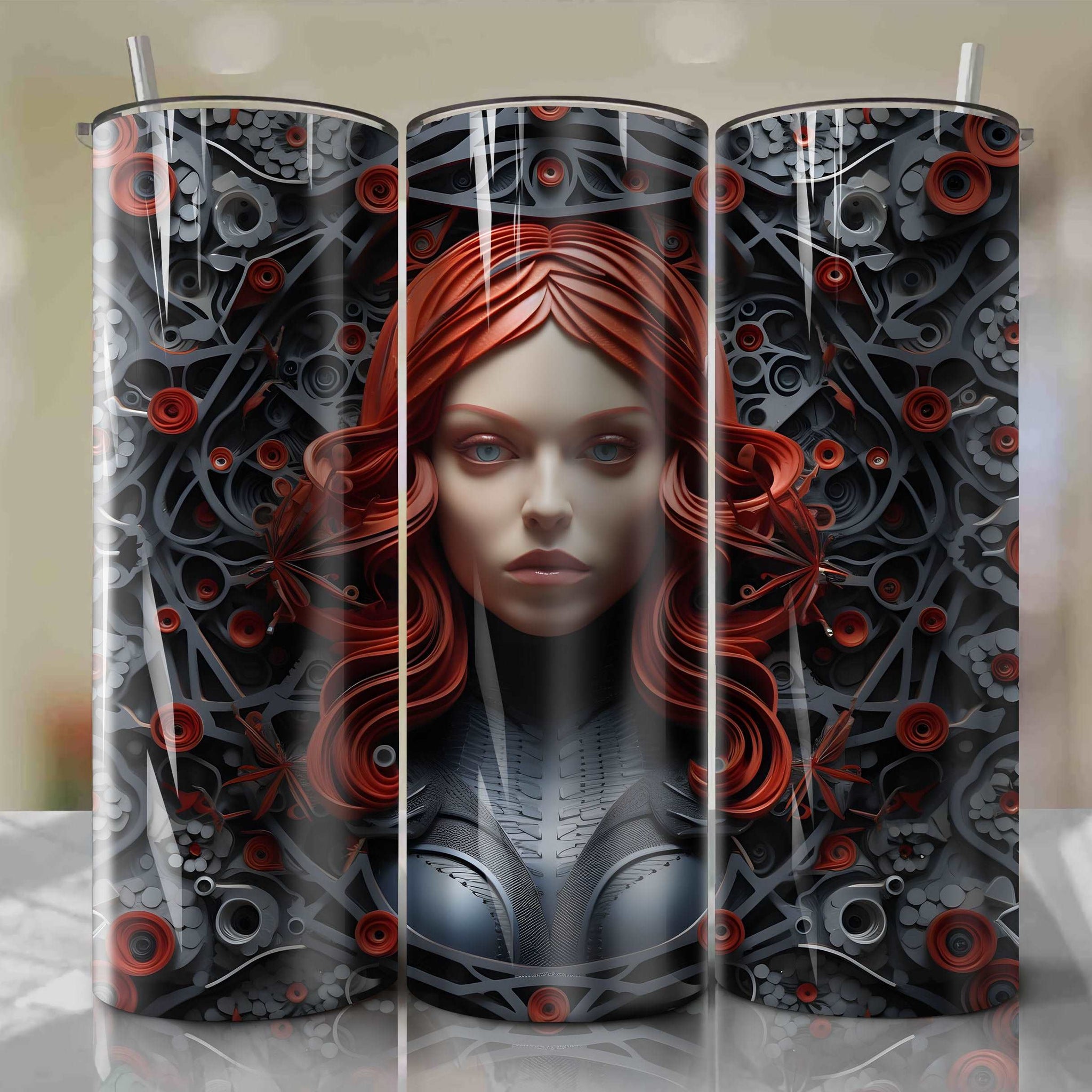 Black Widow Wrap PNG Skinny Tumbler 20oz - Sublimation 3D 4th Of July | Digital Download