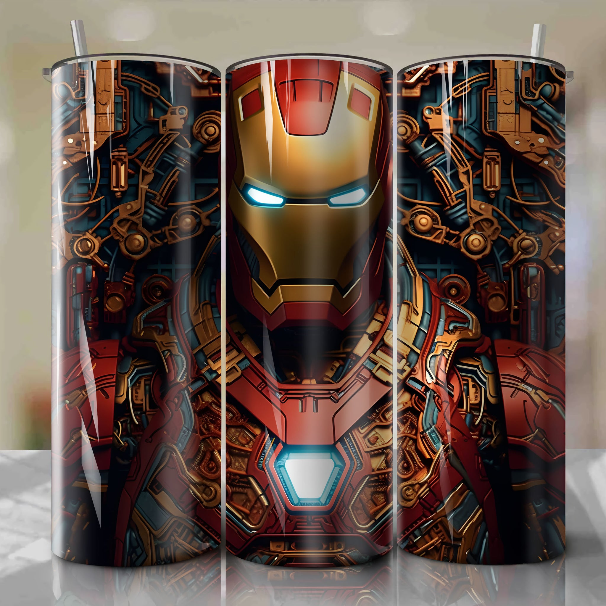 Iron Man Wrap PNG Skinny Tumbler 20oz - Sublimation 3D 4th Of July | Digital Download