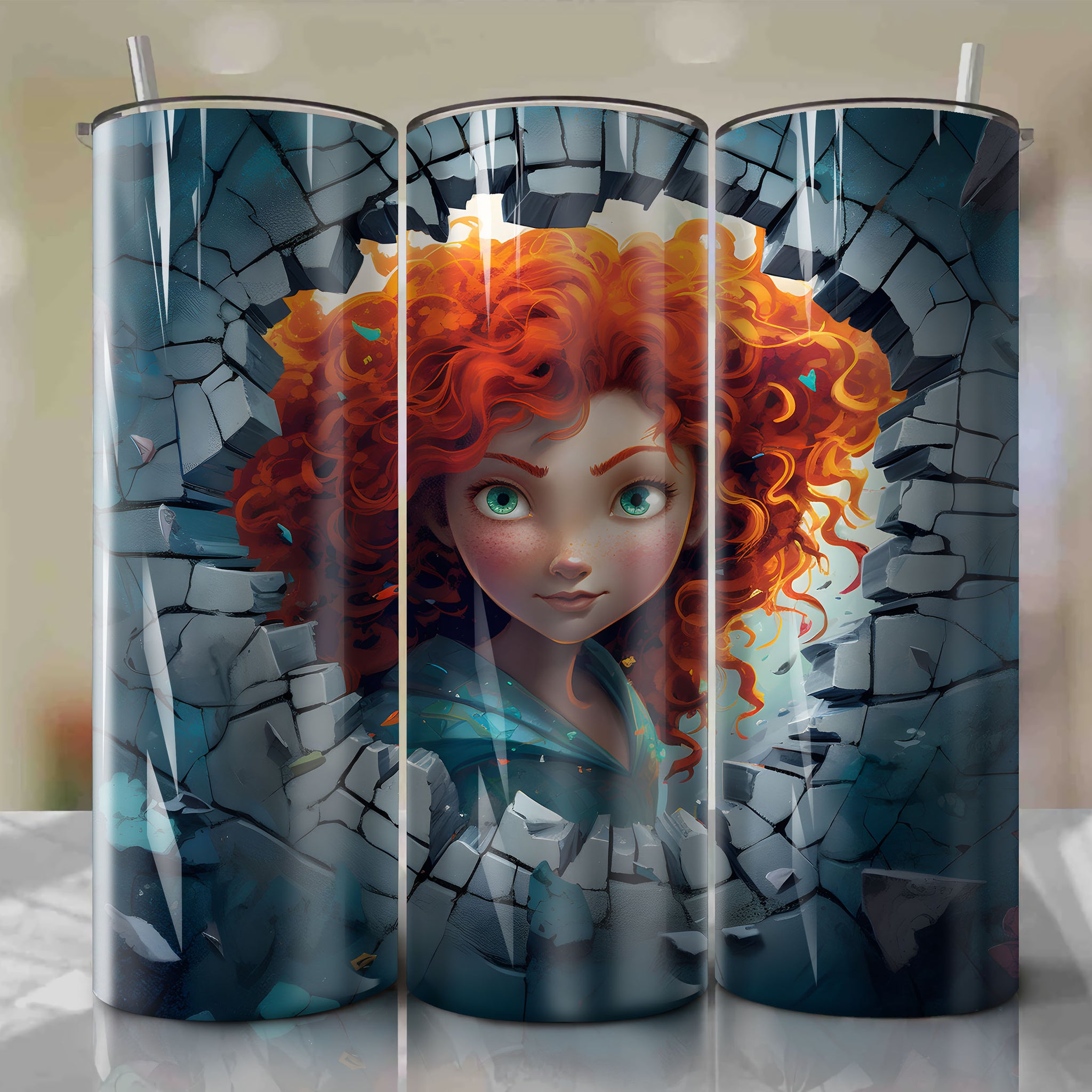 Merida 3D Wrap PNG Skinny Tumbler 20oz | Sublimation | Halloween | Digital Download