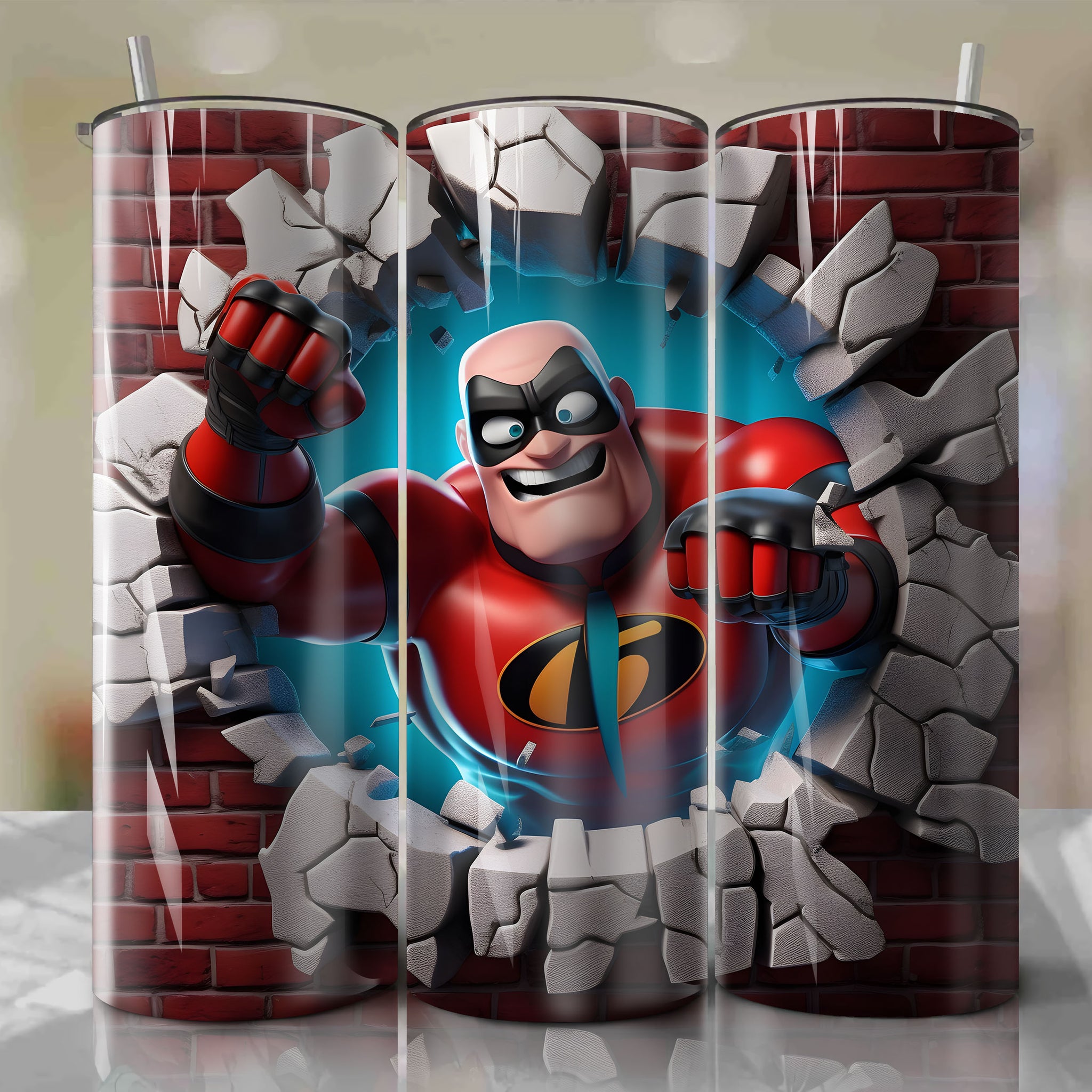 Mr. Incredible 3D Wrap PNG Skinny Tumbler 20oz | Sublimation | Halloween | Digital Download