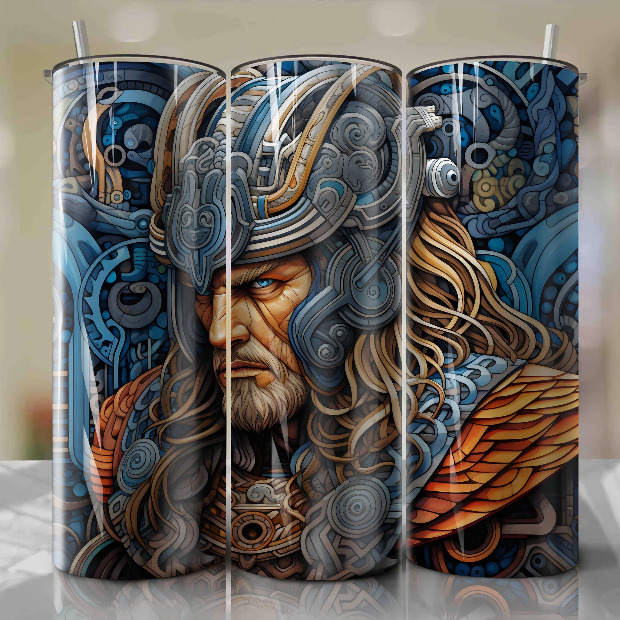 Thor Wrap PNG Skinny Tumbler 20oz - Sublimation 3D 4th Of July | Digital Download