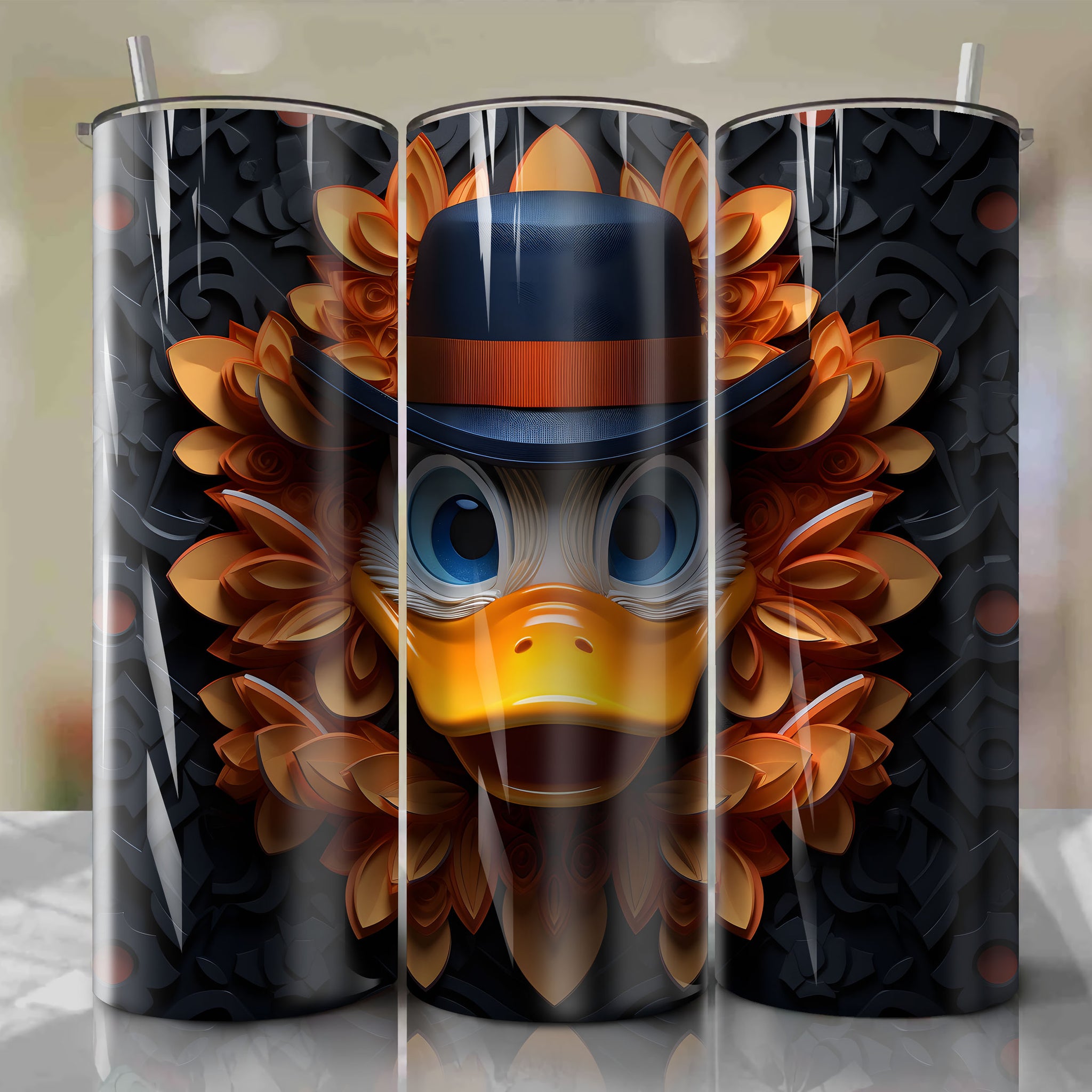 Daffy Duck Wrap PNG Skinny Tumbler 20oz - Sublimation 3D 4th Of July | Digital Download