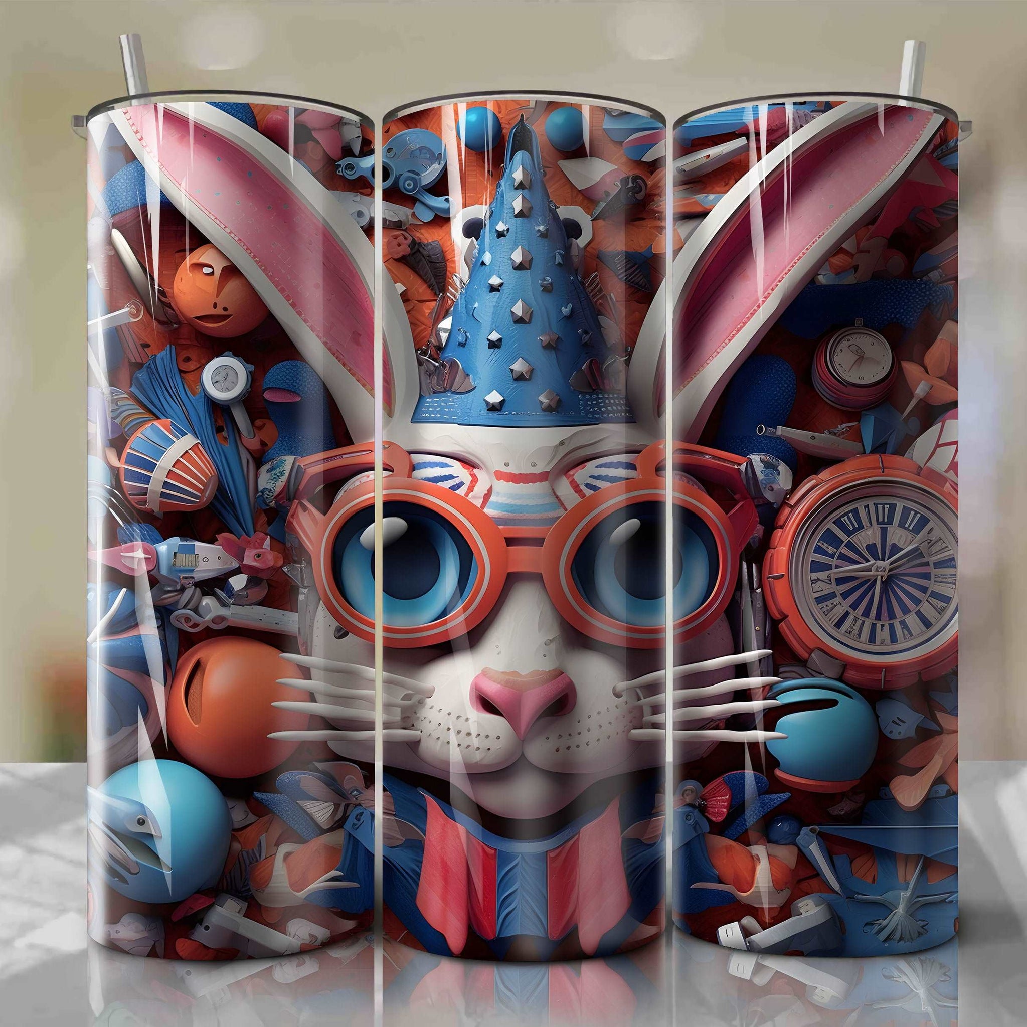 Bugs Bunny Wrap PNG Skinny Tumbler 20oz - Sublimation 3D 4th Of July | Digital Download