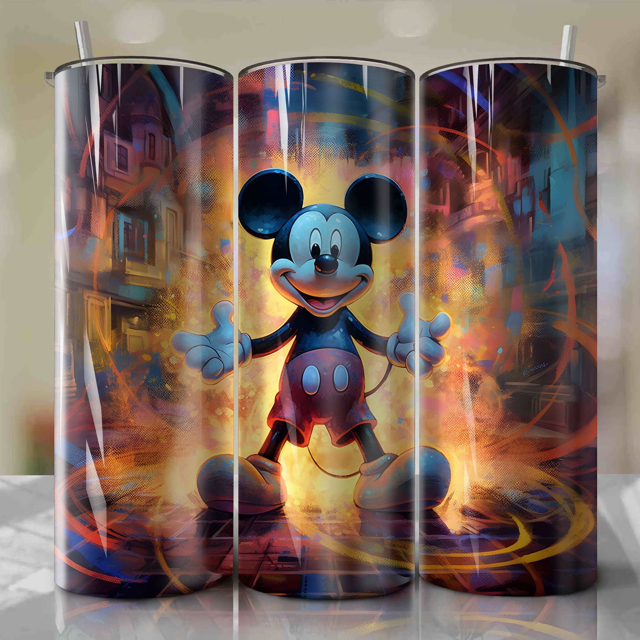 Halloween Theme Mickey Skinny Tumbler Design - 20oz Wrap PNG - Sublimation