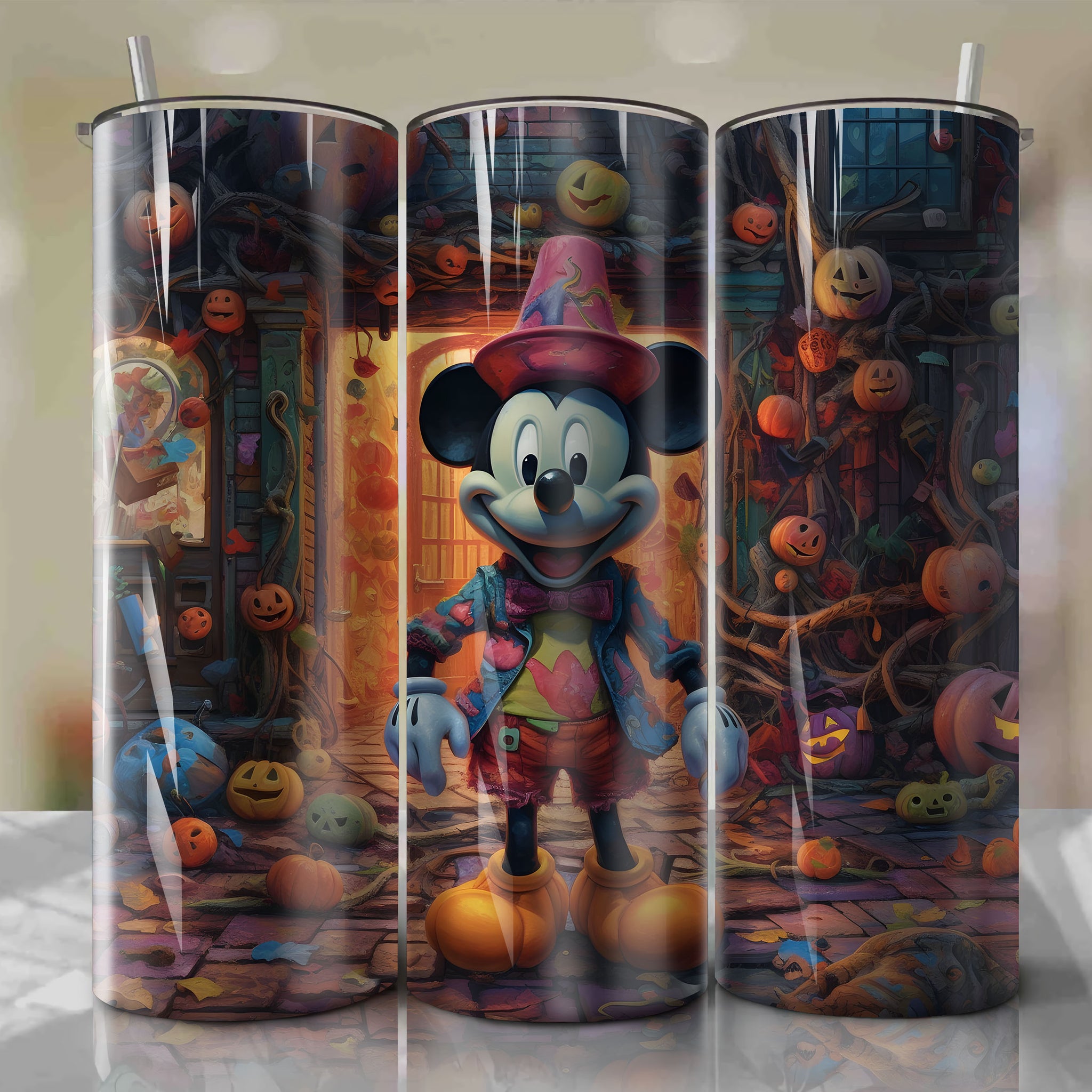 Mickey Halloween Skinny Tumbler - 20oz Wrap PNG - Instant Download