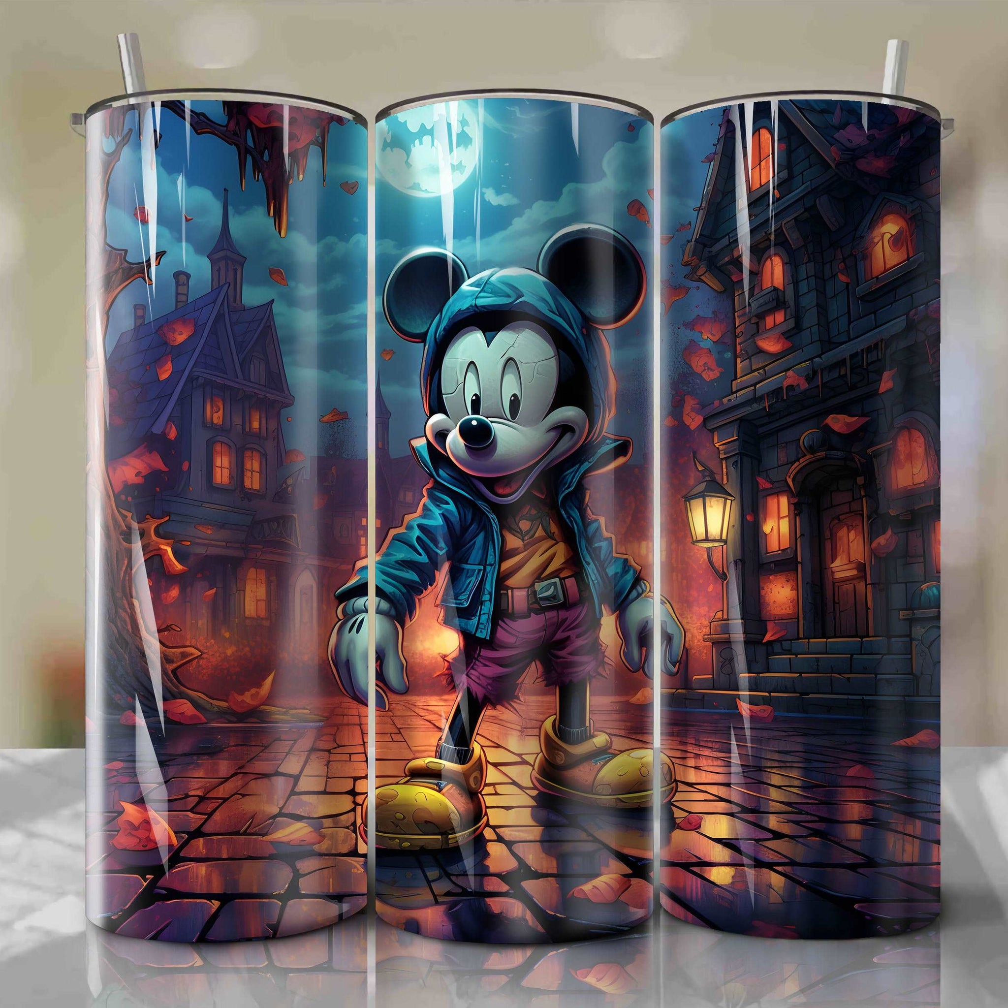 Mickey Halloween Skinny Tumbler Wrap - 20oz Sublimation Design