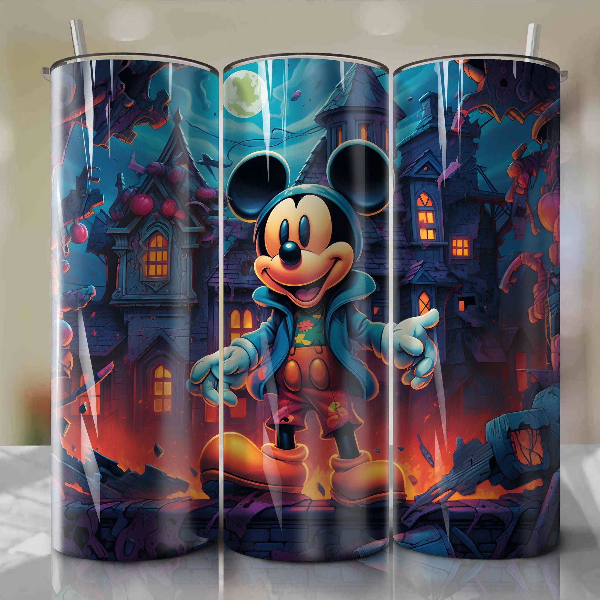 Mickey Mouse Halloween Skinny Tumbler Design - 20oz Wrap PNG - Sublimation