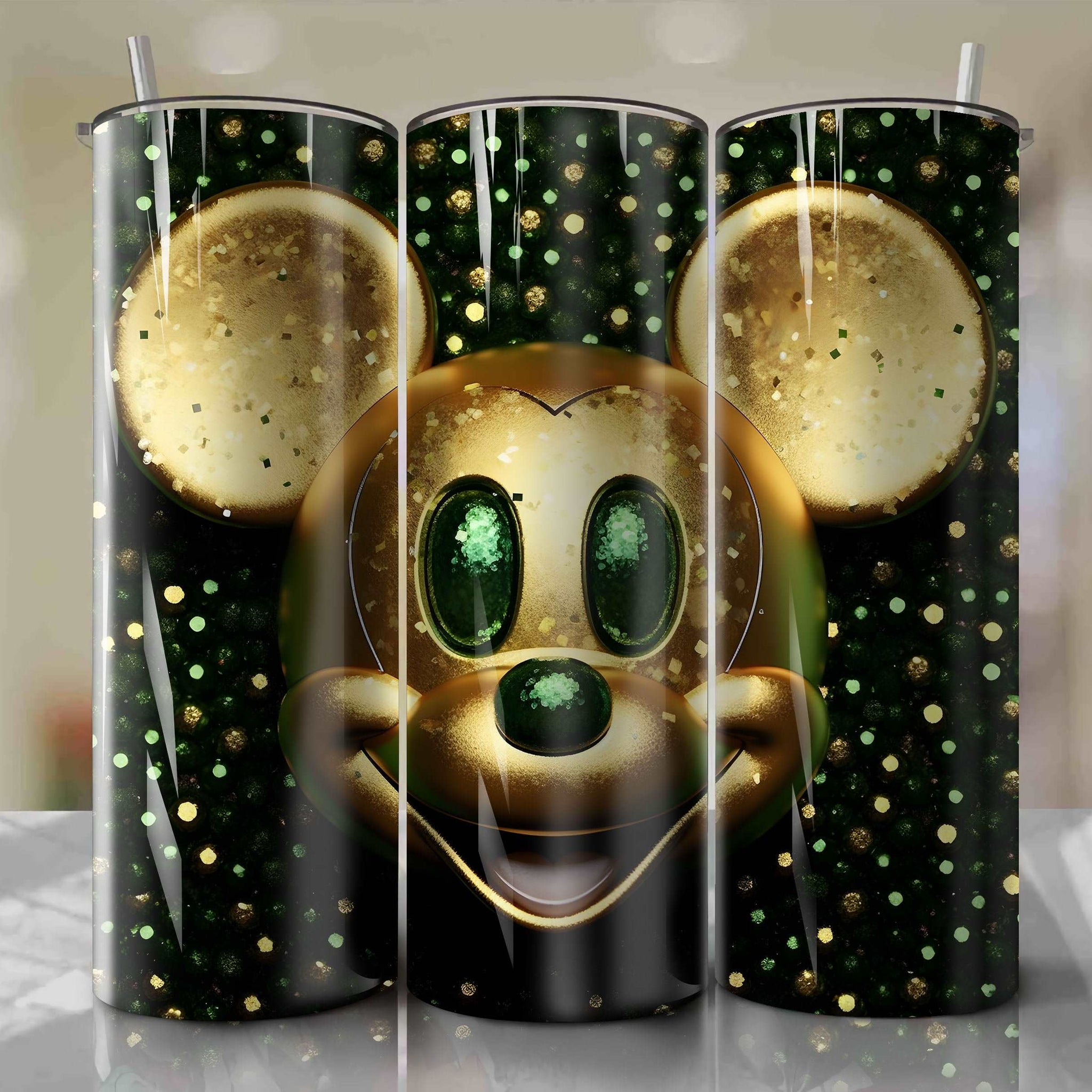 Abstract 3D Bling Mickey Mouse Face Graphic - Digital Download for Sublimation Printing