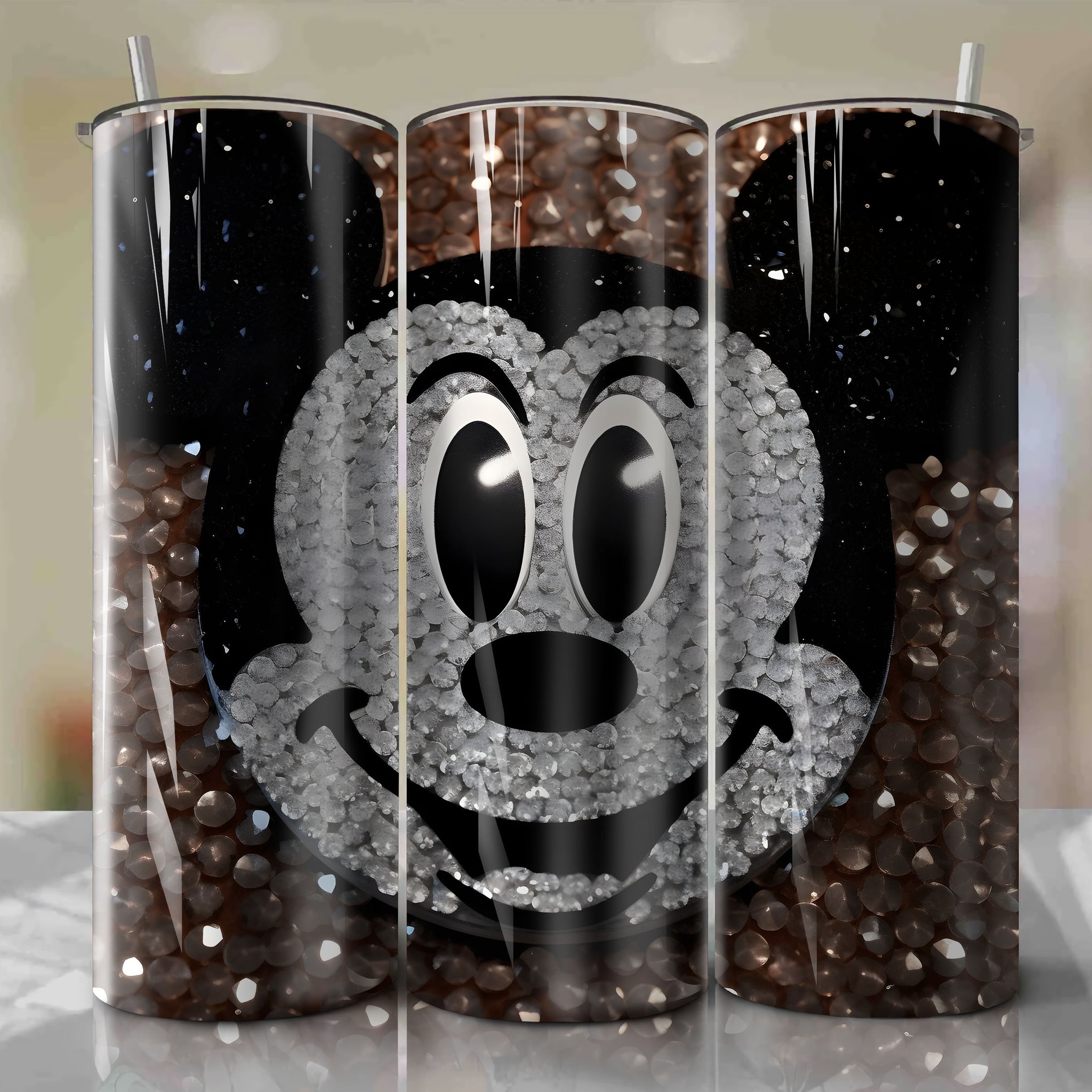 Exquisite Mickey Mouse Face 3D Bling Design - Digital Download for Sublimation Crafts