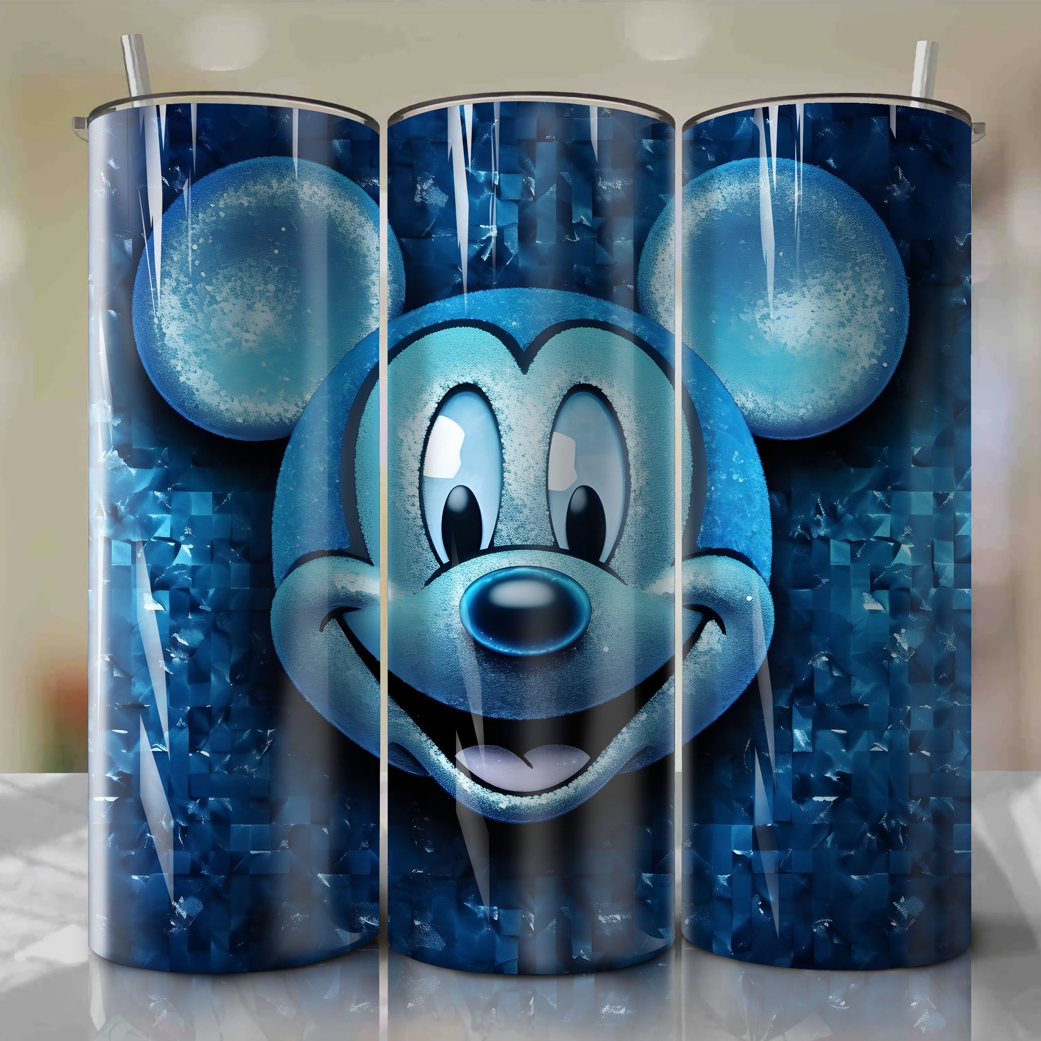 Unique Mickey Mouse Face 3D Bling Graphic - Digital Download for Sublimation Projects