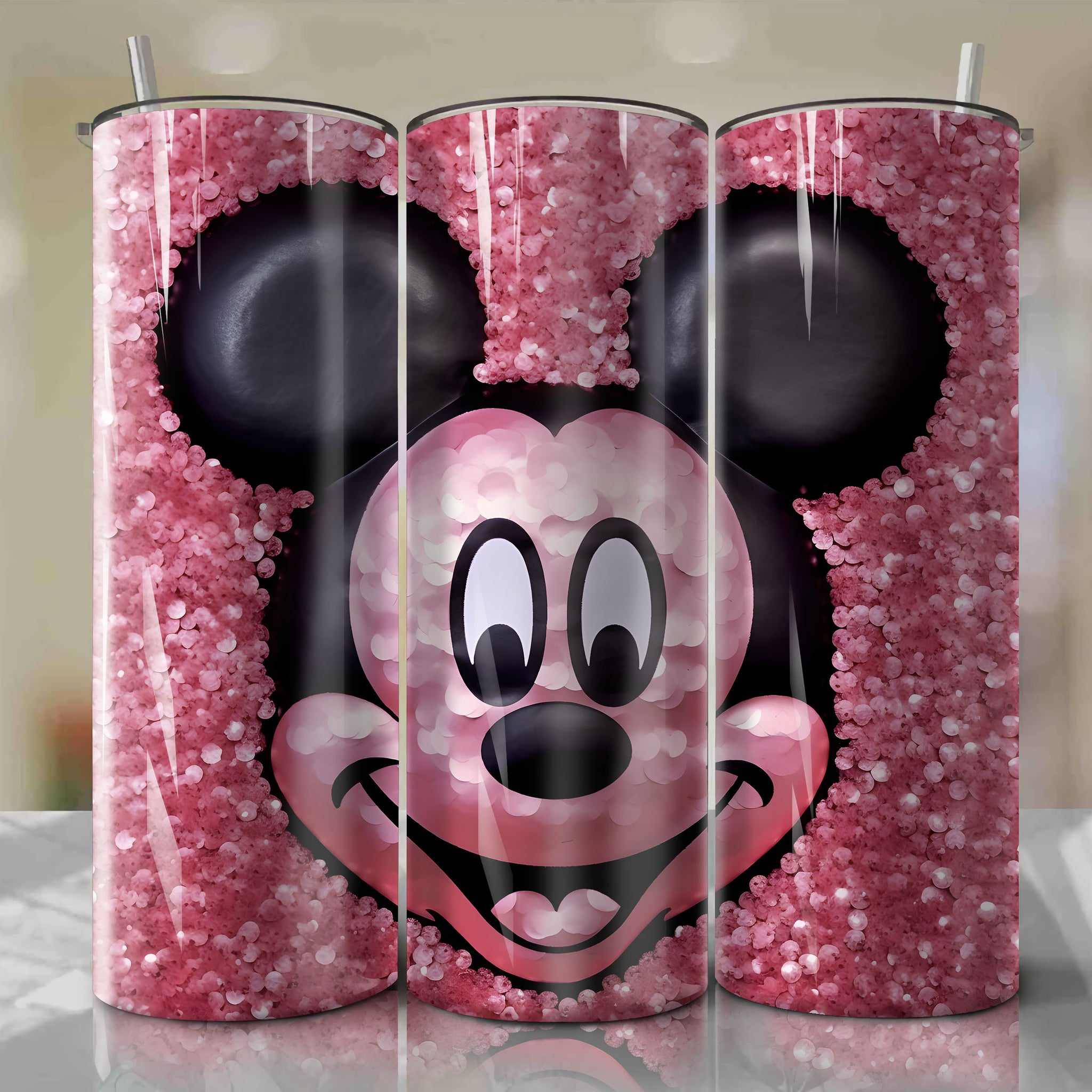 Rustic 3D Bling Mickey Mouse Face Art - Instant Download for Sublimation Projects