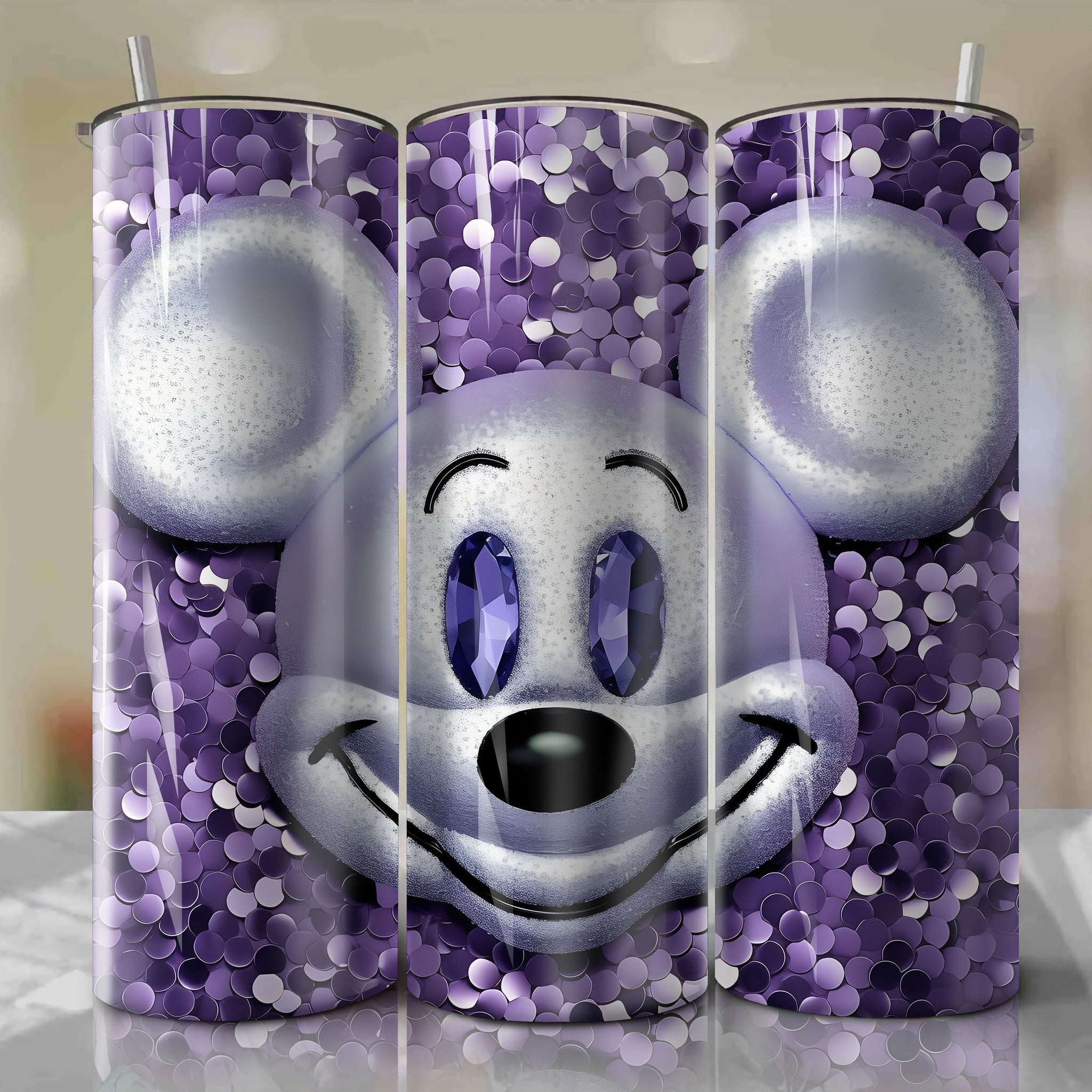 Magical Mickey Mouse Face 3D Bling Art - Digital Download for Sublimation Crafts