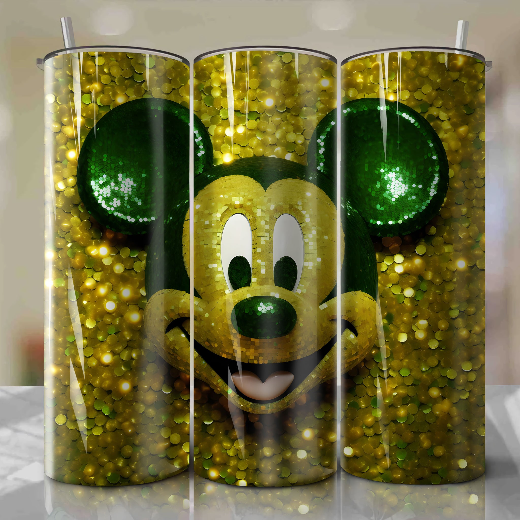 Whimsical 3D Bling Mickey Mouse Face Design - Digital Download for Sublimation Projects