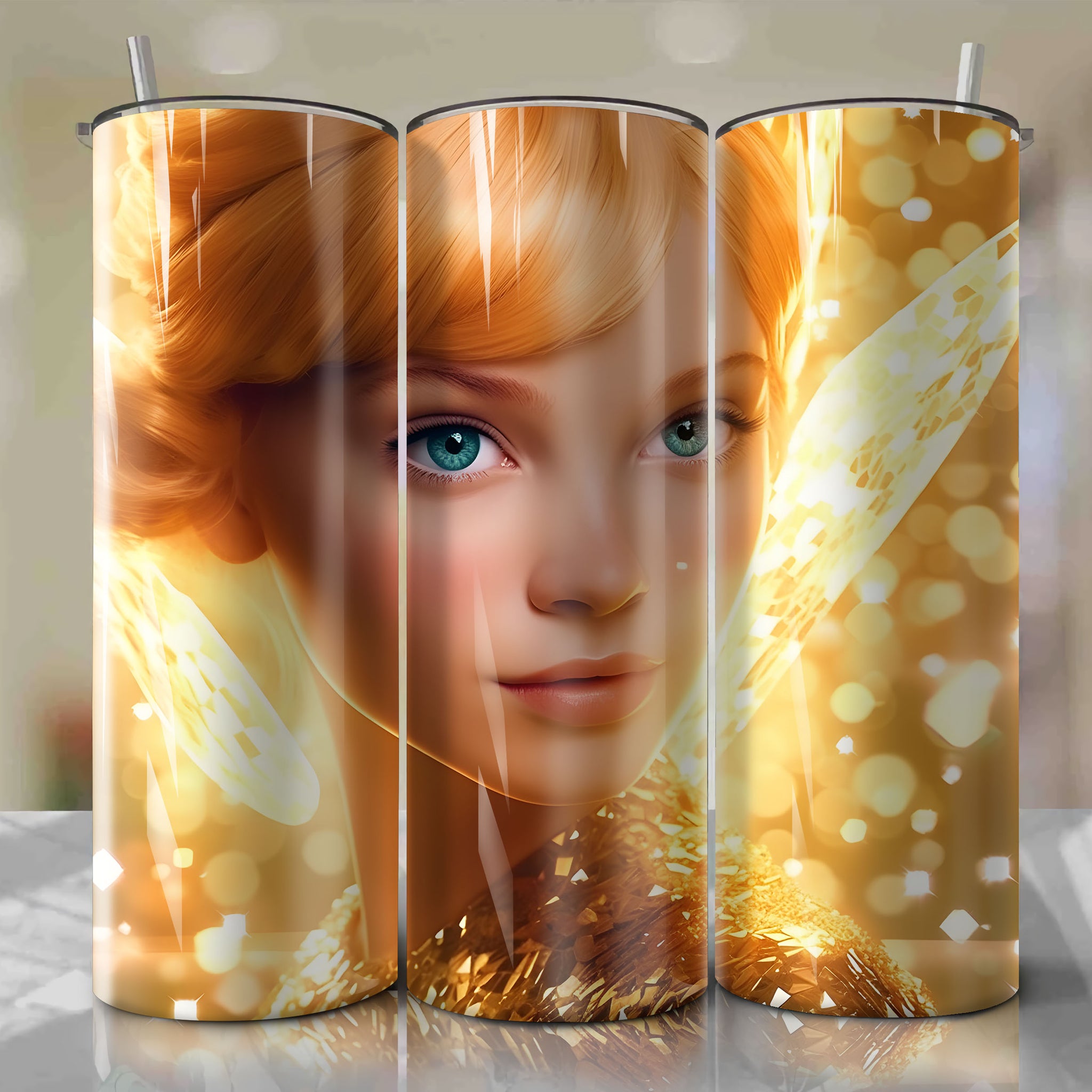 Tinker Bell | 3D Bling | Wrap PNG Skinny Tumbler 20oz | Sublimation | Digital Download