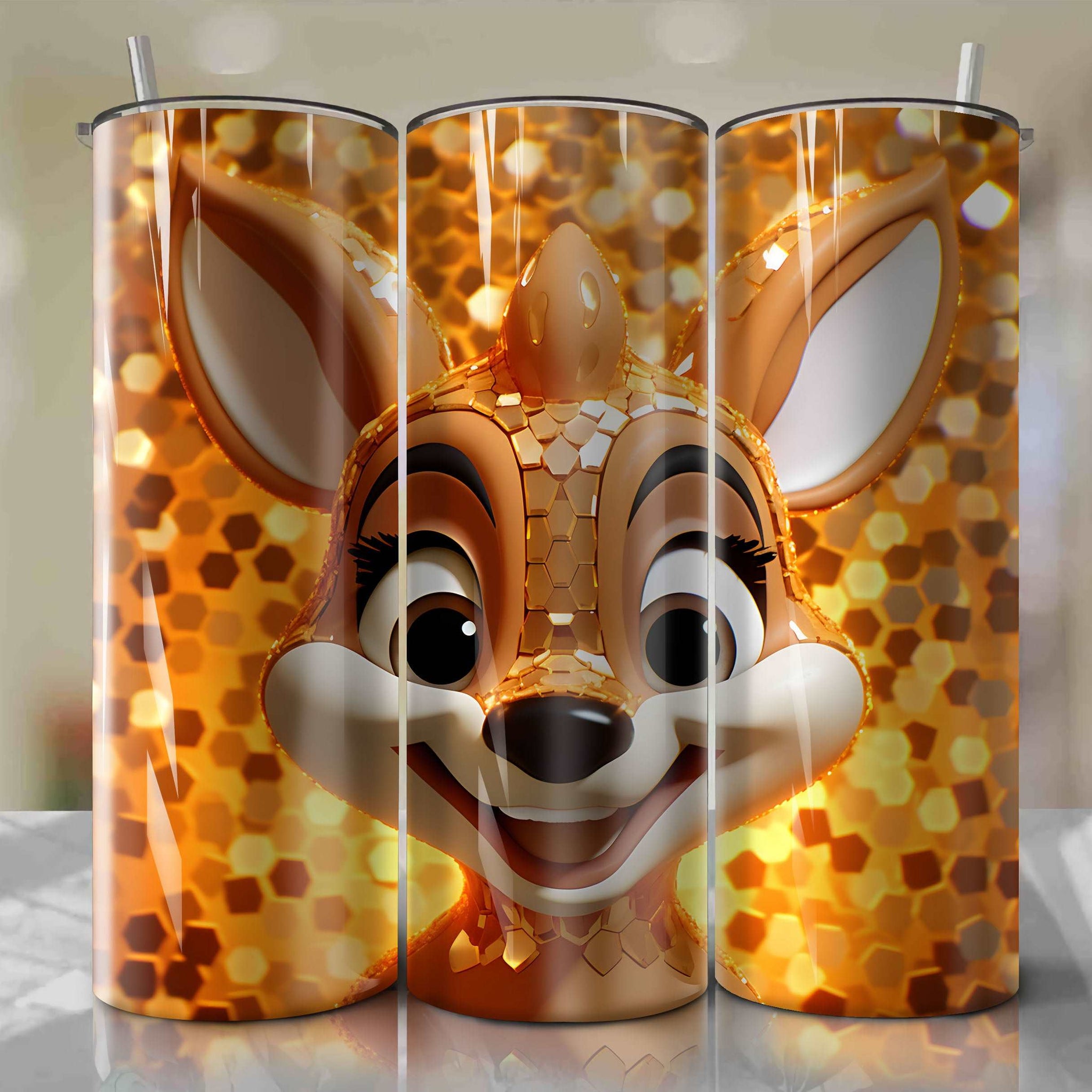 Bambi | 3D Bling | Wrap PNG Skinny Tumbler 20oz | Sublimation | Digital Download