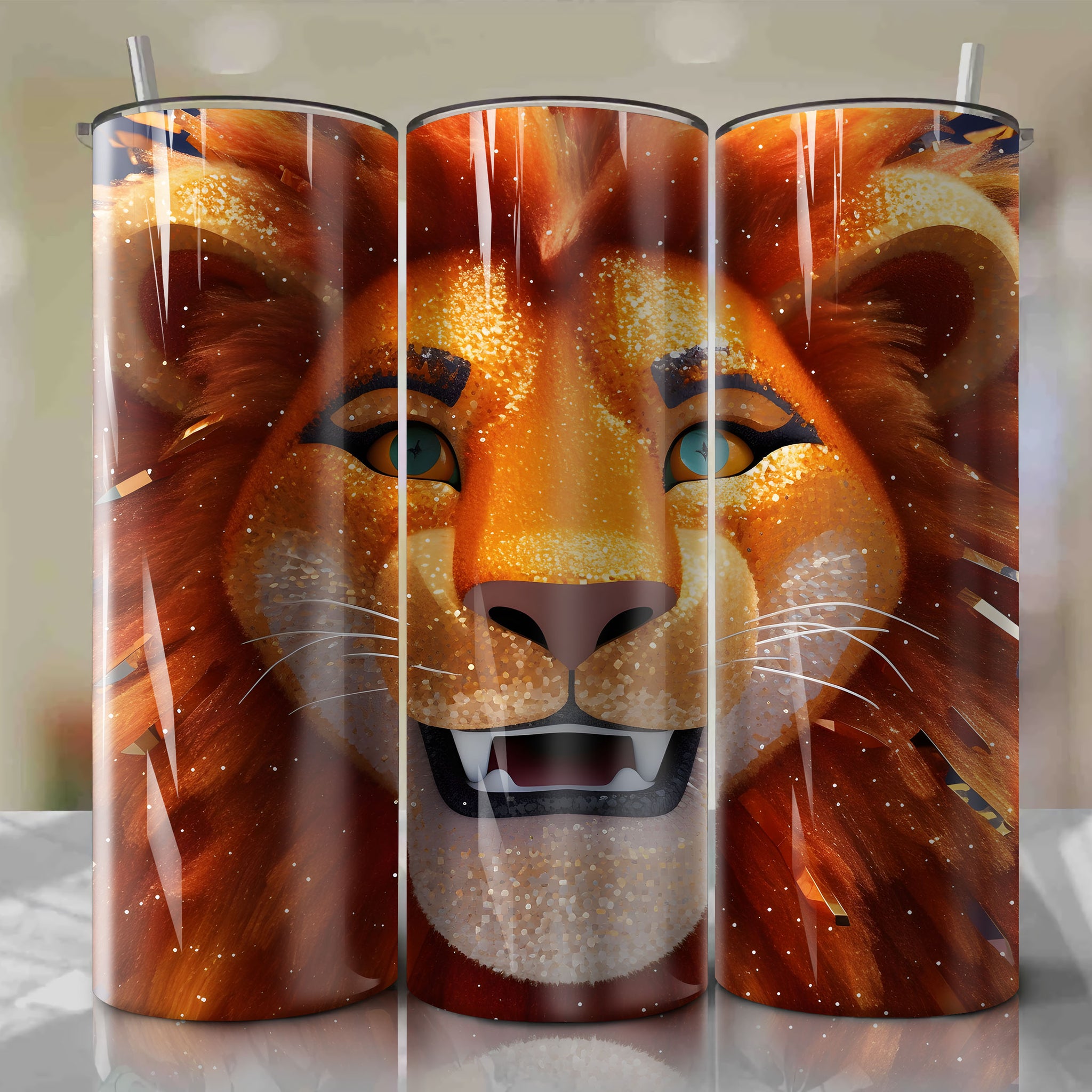 Mufasa | 3D Bling | Wrap PNG Skinny Tumbler 20oz | Sublimation | Digital Download